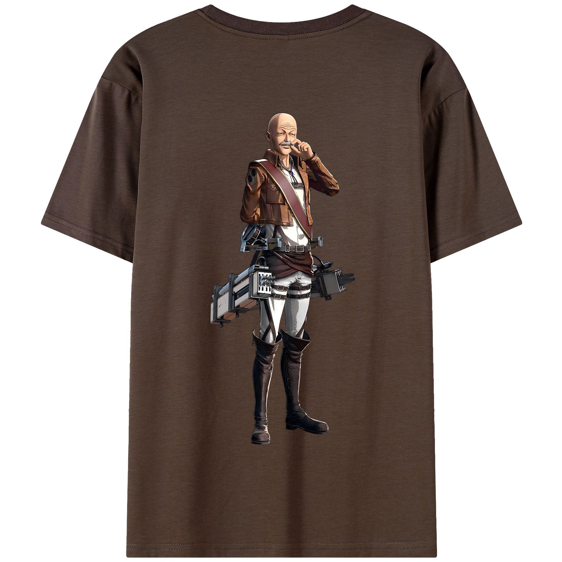 （画像用） 進撃の巨人 ドット·ピクシス Attack on Titan Dot Pixis 綿100％半袖Tシャツ（背面プリント）