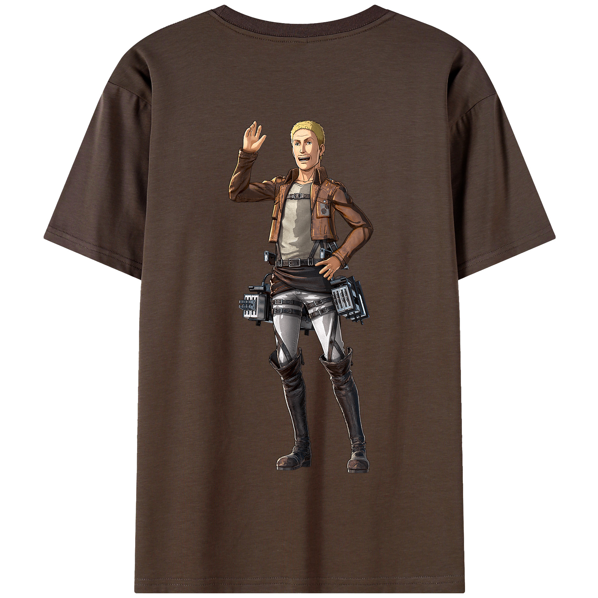 （画像用） 進撃の巨人 ハンネス Attack on Titan Hannes 綿100％半袖Tシャツ（背面プリント）