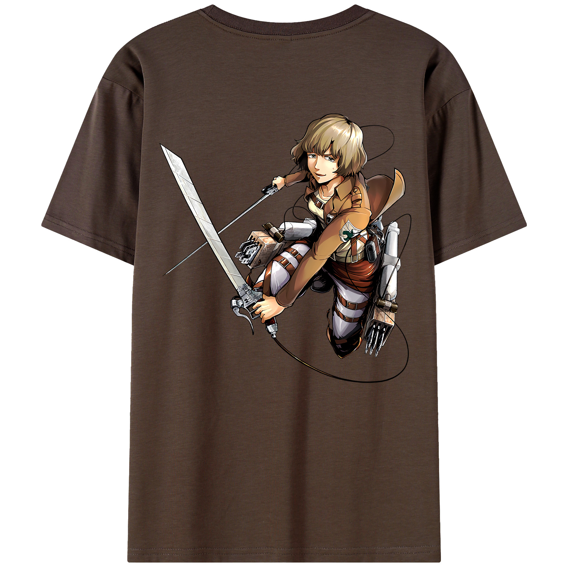 （画像用） 進撃の巨人 ヒツチ Attack on Titan Hitch 綿100％半袖Tシャツ（背面プリント）