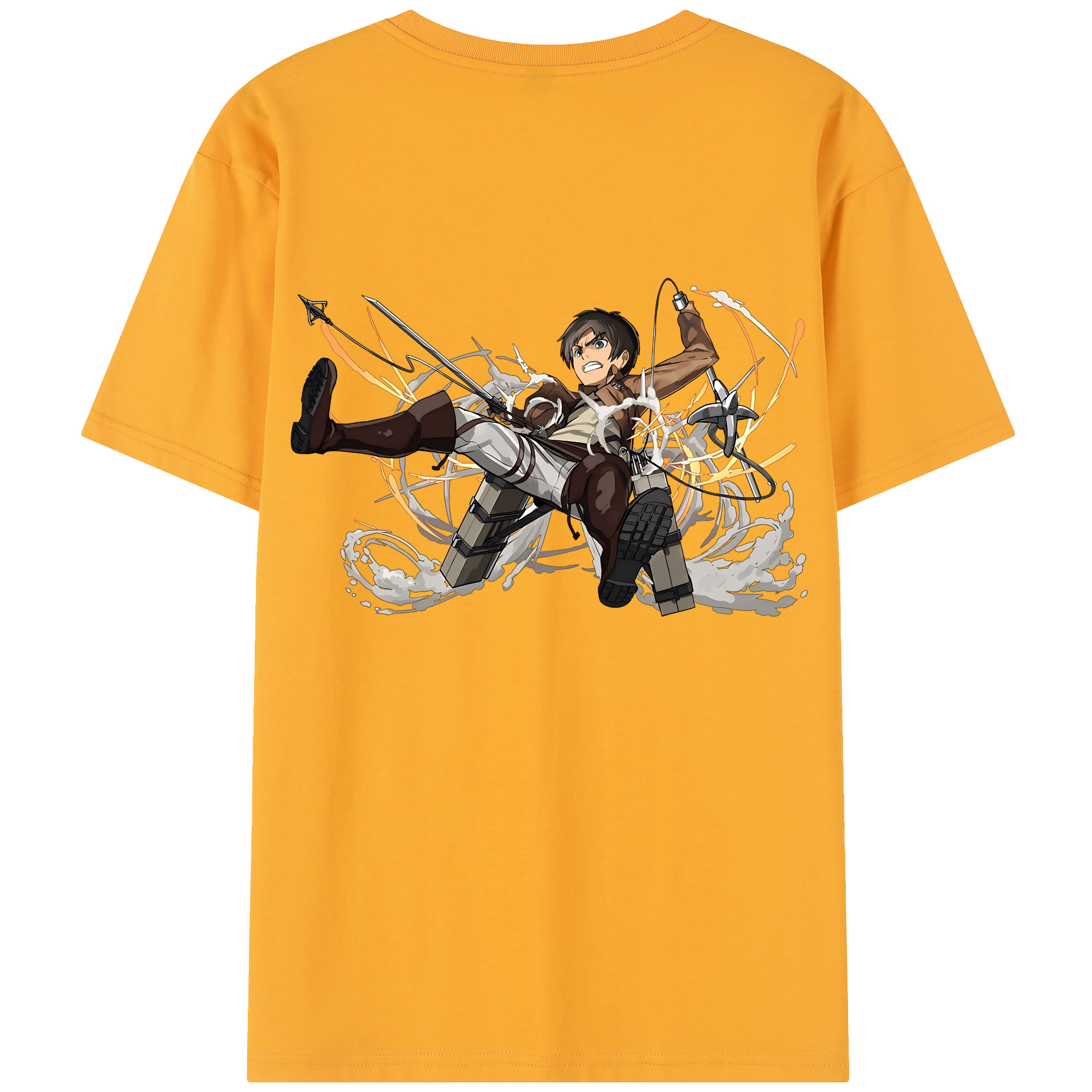 （画像用） 進撃の巨人 エレン･イェーガー Attack on Titan Eren Jäger 綿100％半袖Tシャツ（背面プリント）