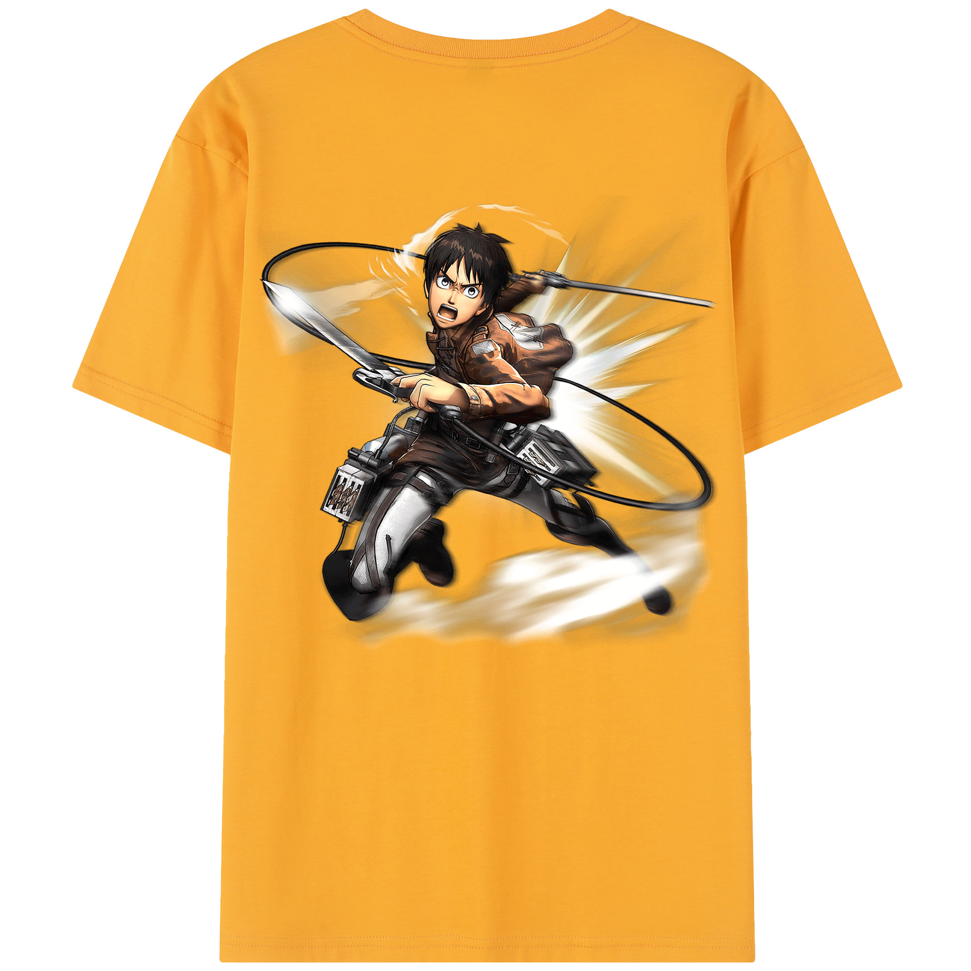 （画像用） 進撃の巨人 エレン･イェーガー Attack on Titan Eren Jäger 綿100％半袖Tシャツ（背面プリント）
