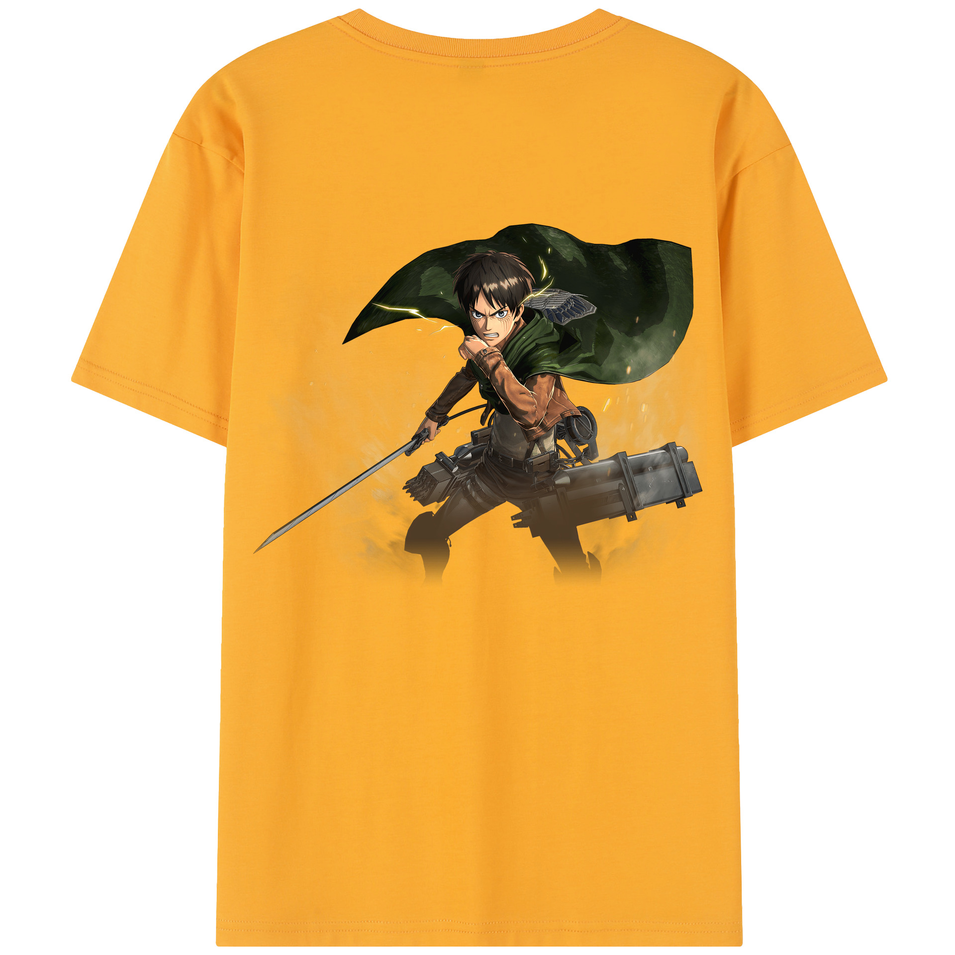 （画像用） 進撃の巨人 エレン･イェーガー Attack on Titan Eren Jäger 綿100％半袖Tシャツ（背面プリント）