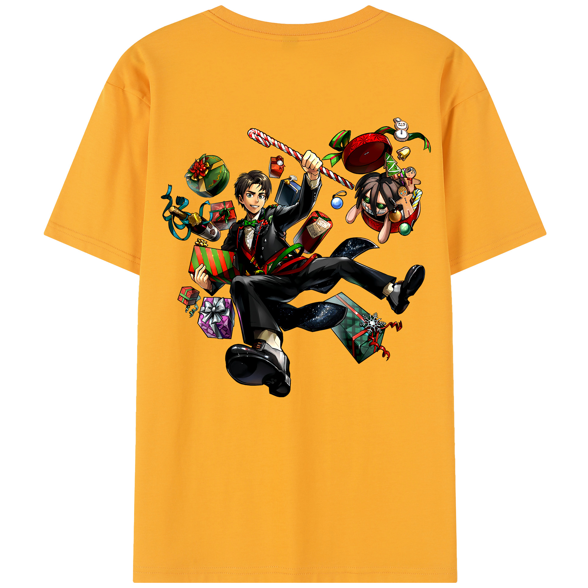 （画像用） 進撃の巨人 エレン･イェーガー Attack on Titan Eren Jäger 綿100％半袖Tシャツ（背面プリント）