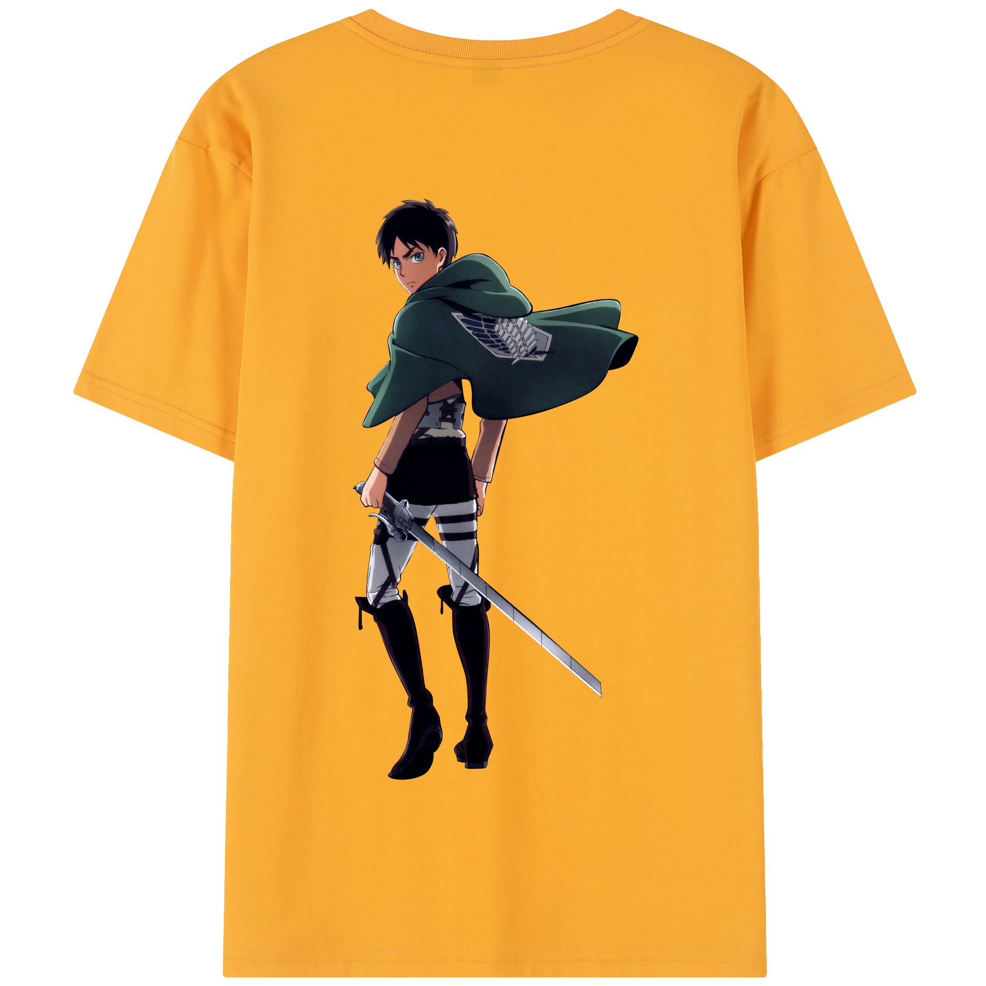 （画像用） 進撃の巨人 エレン･イェーガー Attack on Titan Eren Jäger 綿100％半袖Tシャツ（背面プリント）