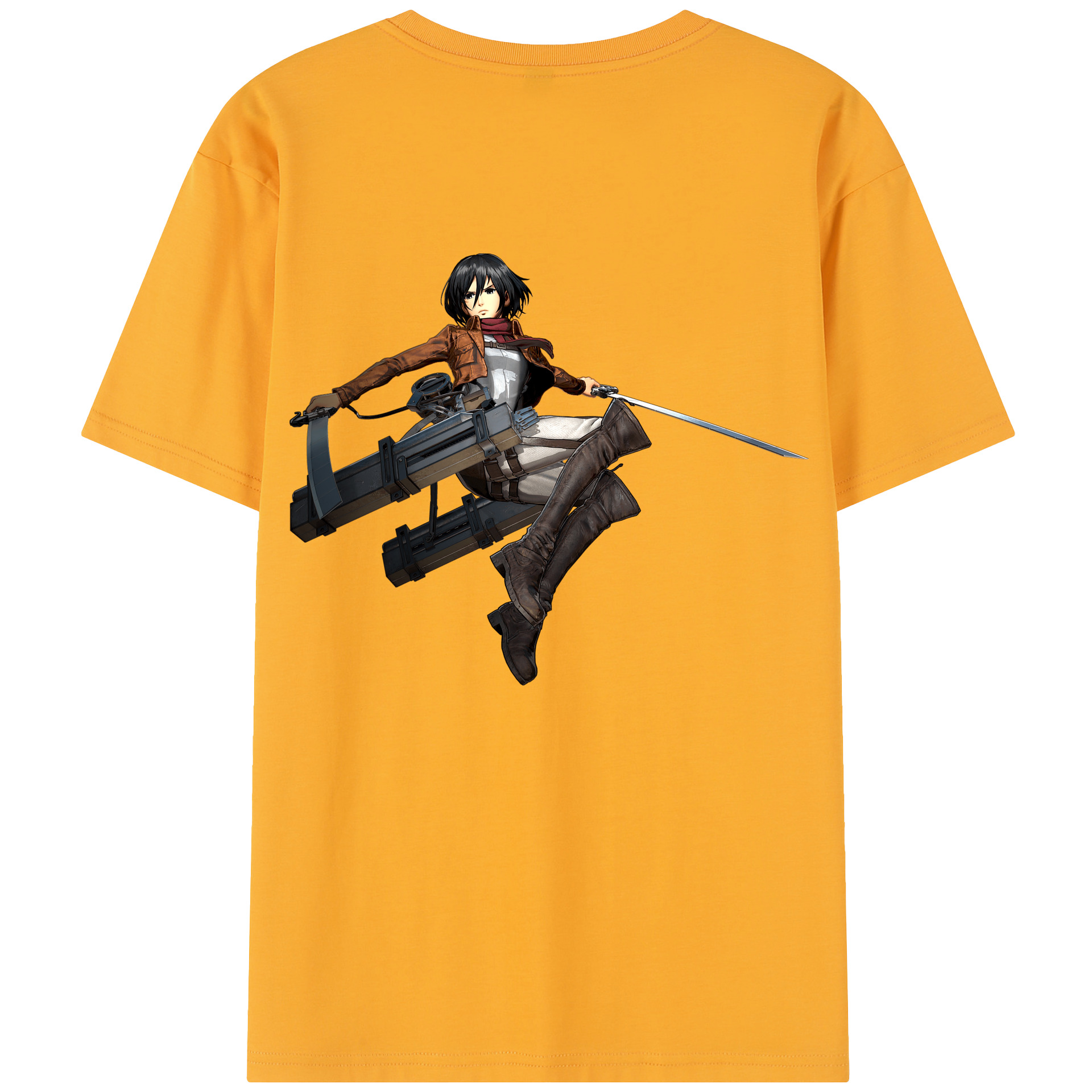（画像用） 進撃の巨人 ミカサ·アッカーマン Attack on Titan Mikasa Ackerman 綿100％半袖Tシャツ（背面プリント）