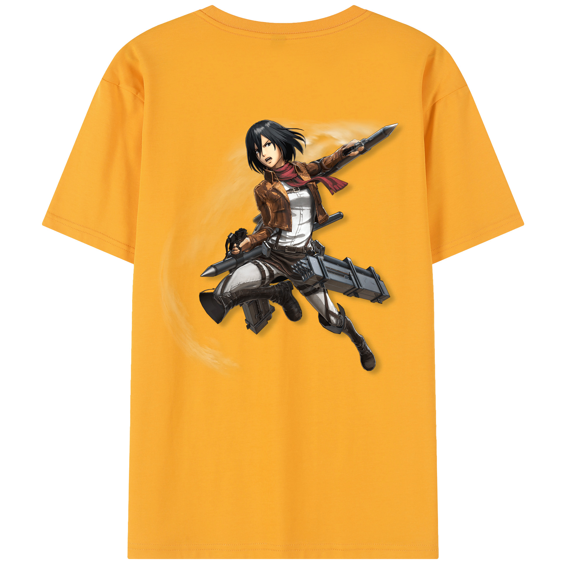 （画像用） 進撃の巨人 ミカサ·アッカーマン Attack on Titan Mikasa Ackerman 綿100％半袖Tシャツ（背面プリント）