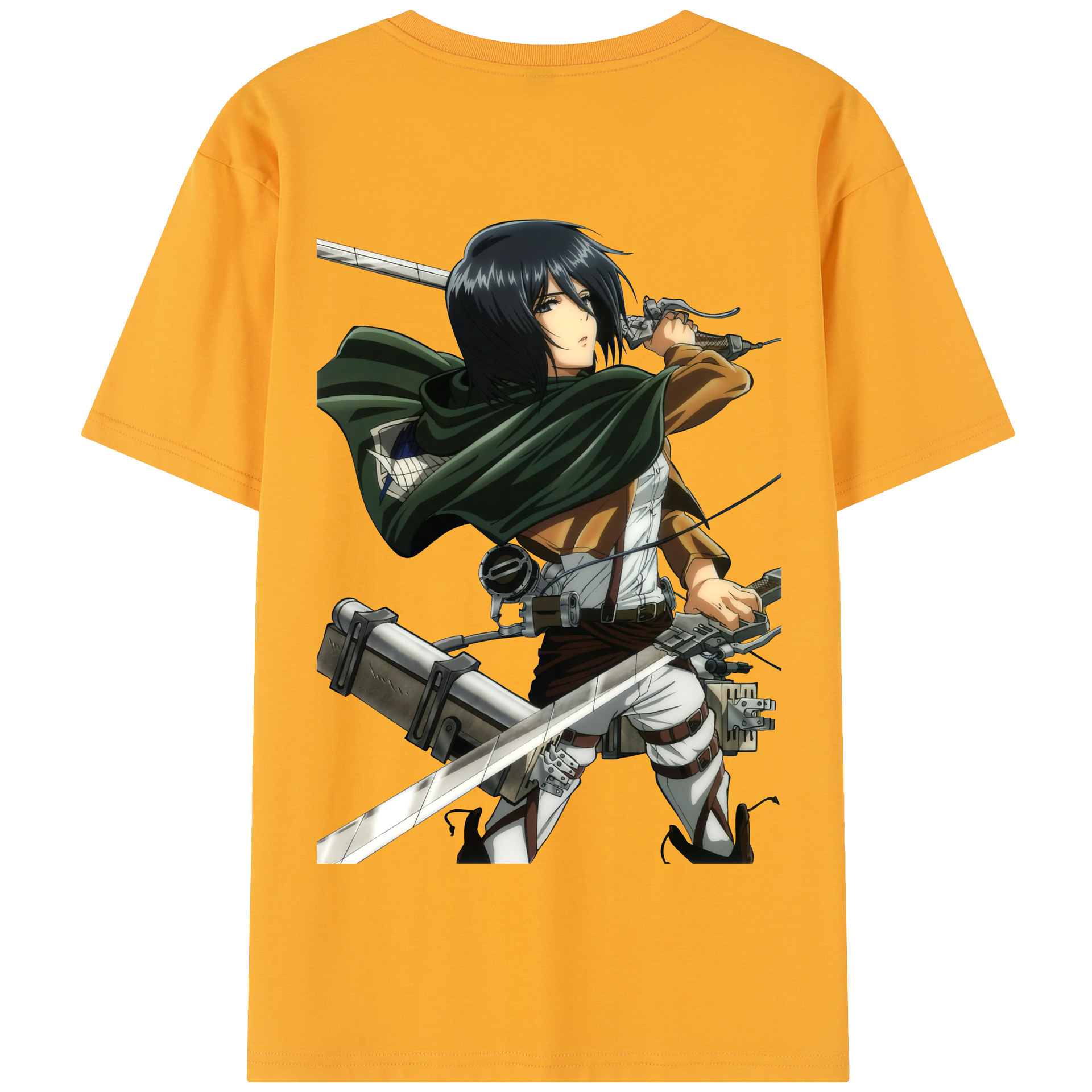 （画像用） 進撃の巨人 ミカサ·アッカーマン Attack on Titan Mikasa Ackerman 綿100％半袖Tシャツ（背面プリント）