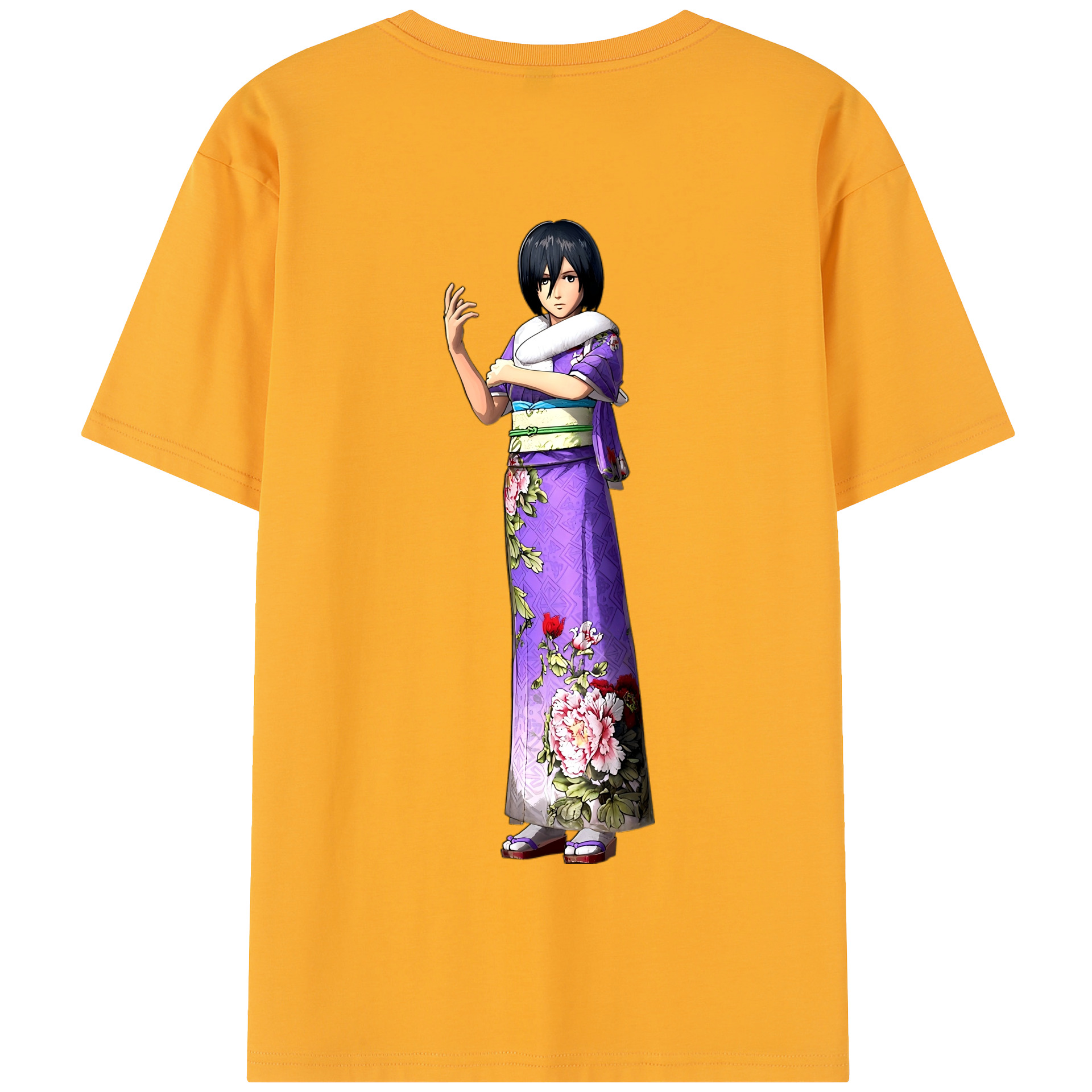 （画像用） 進撃の巨人 ミカサ·アッカーマン Attack on Titan Mikasa Ackerman 綿100％半袖Tシャツ（背面プリント）