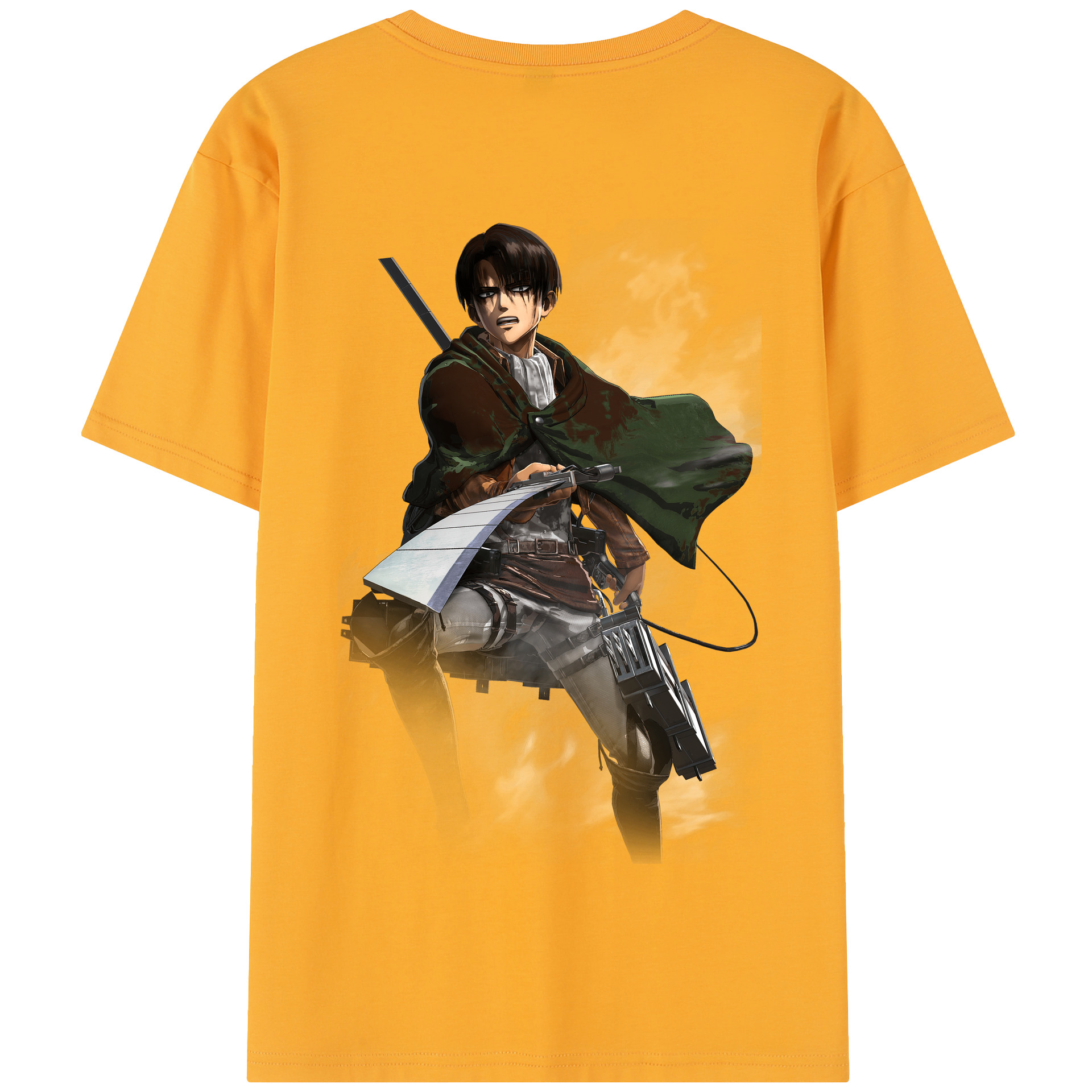 （画像用） 進撃の巨人 リヴァイ·アッカーマン Attack on Titan Levi Ackerman 綿100％半袖Tシャツ（背面プリント）