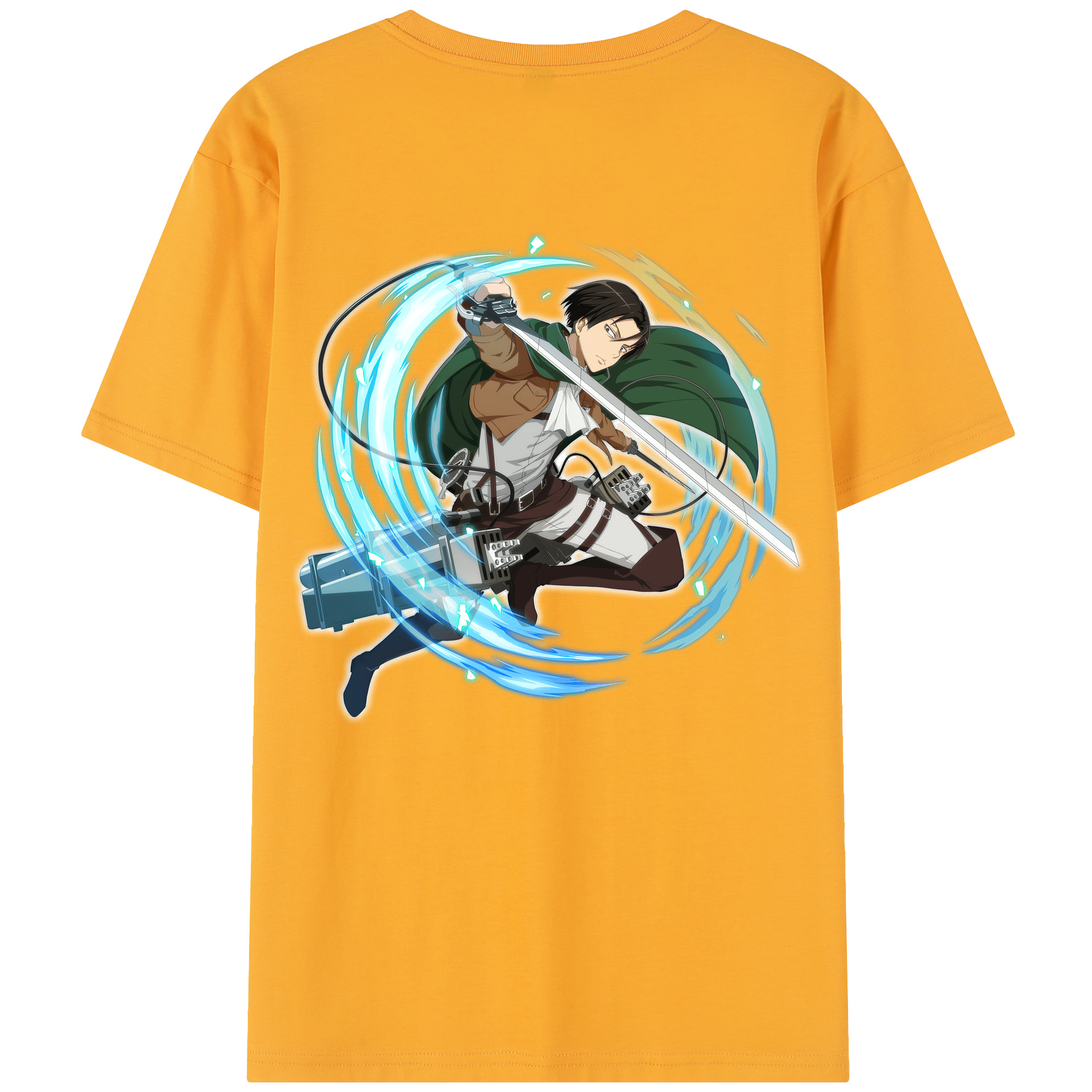 （画像用） 進撃の巨人 リヴァイ·アッカーマン Attack on Titan Levi Ackerman 綿100％半袖Tシャツ（背面プリント）