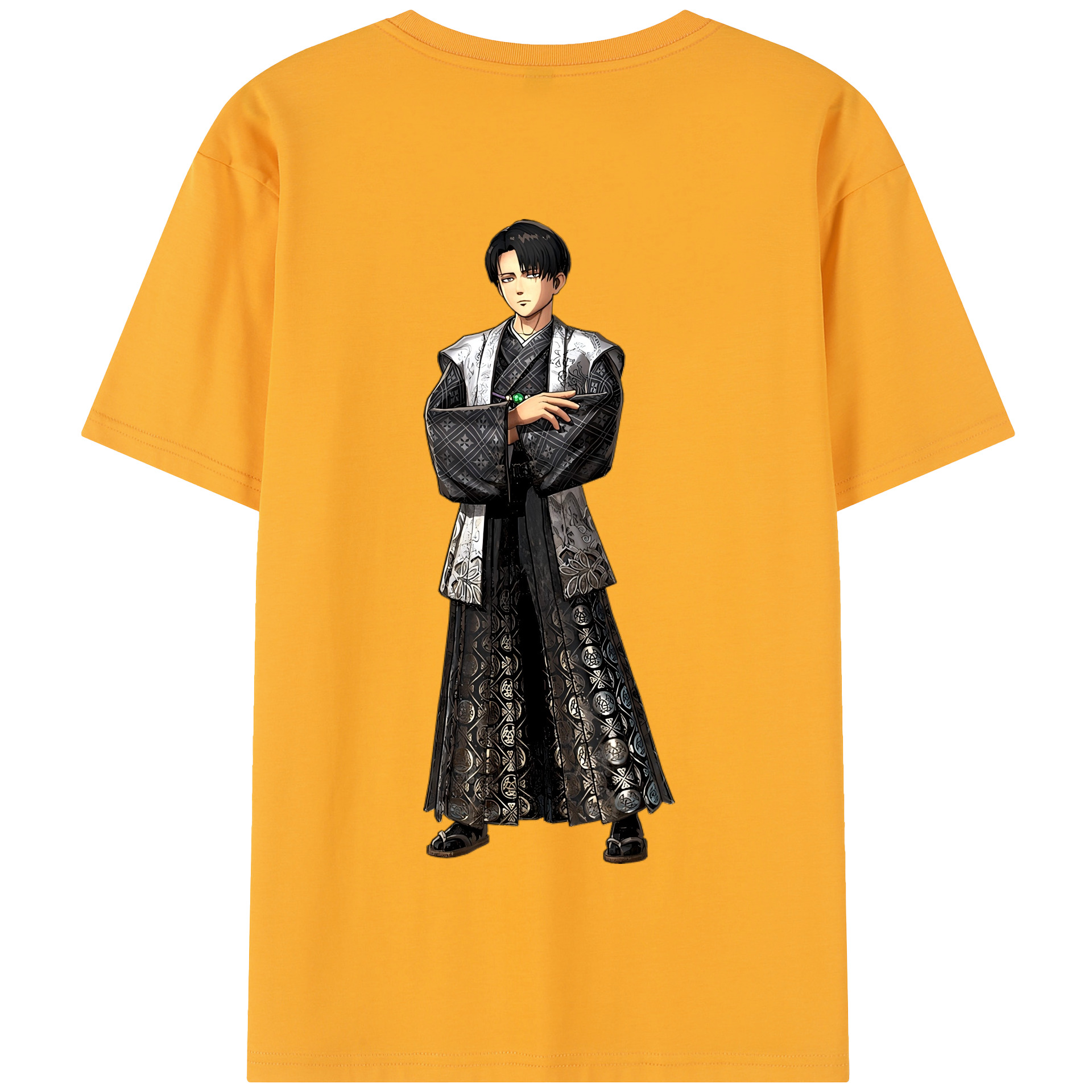 （画像用） 進撃の巨人 リヴァイ·アッカーマン Attack on Titan Levi Ackerman 綿100％半袖Tシャツ（背面プリント）