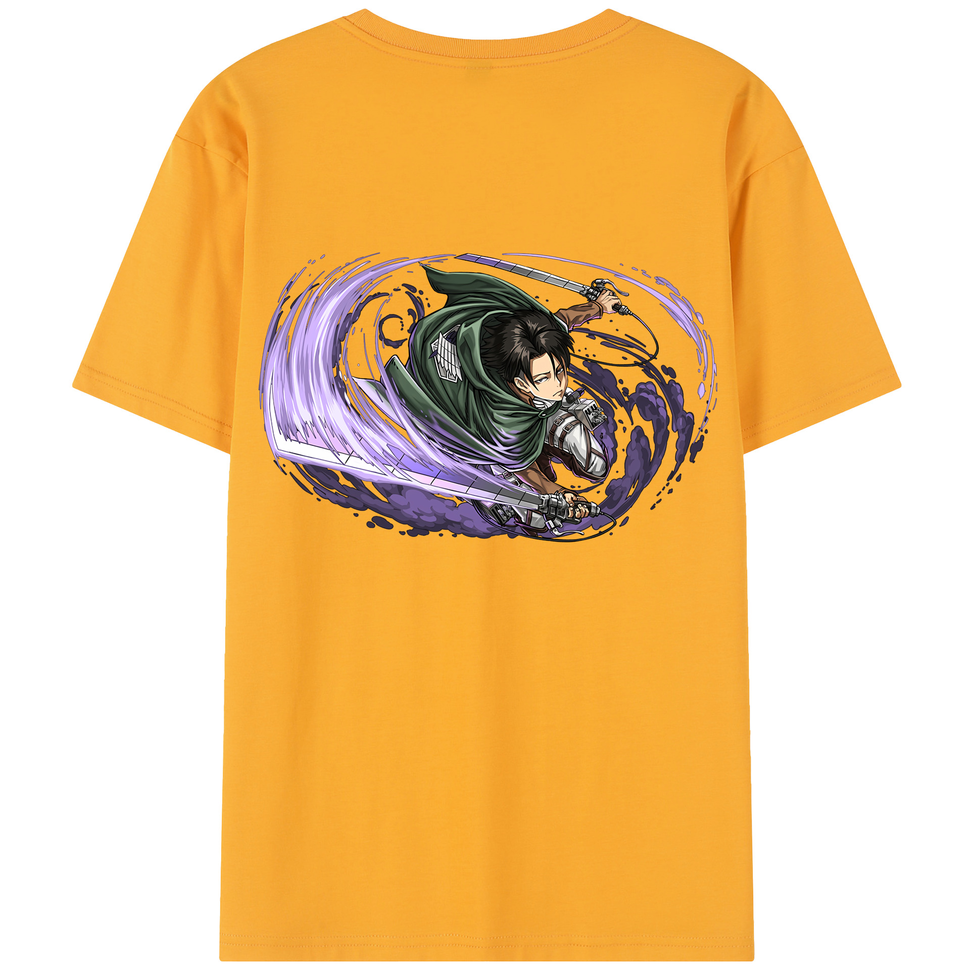 （画像用） 進撃の巨人 リヴァイ·アッカーマン Attack on Titan Levi Ackerman 綿100％半袖Tシャツ（背面プリント）