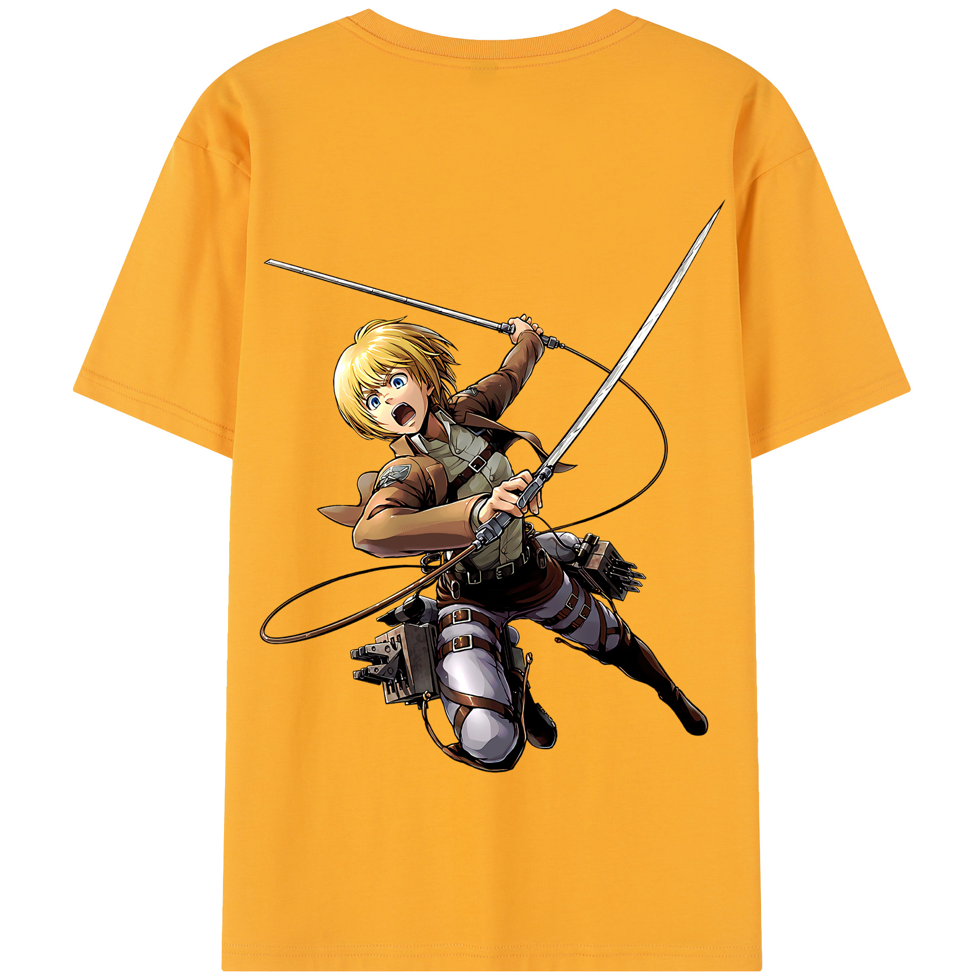 （画像用） 進撃の巨人 アルミン·アルレルト Attack on Titan Armin Arlert 綿100％半袖Tシャツ（背面プリント）