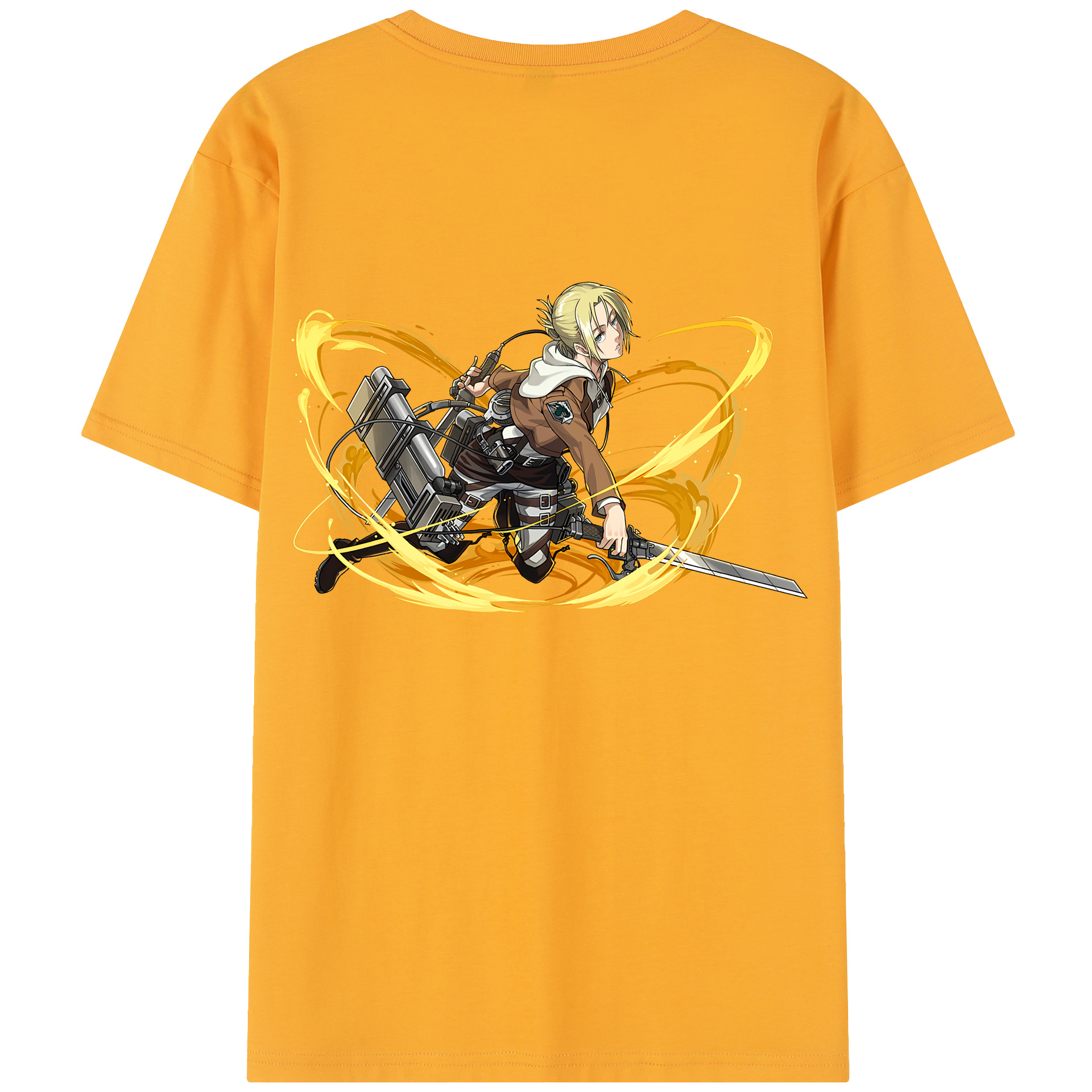 （画像用） 進撃の巨人 アニ・レオンハート Attack on Titan Annie Leonhart 綿100％半袖Tシャツ（背面プリント）