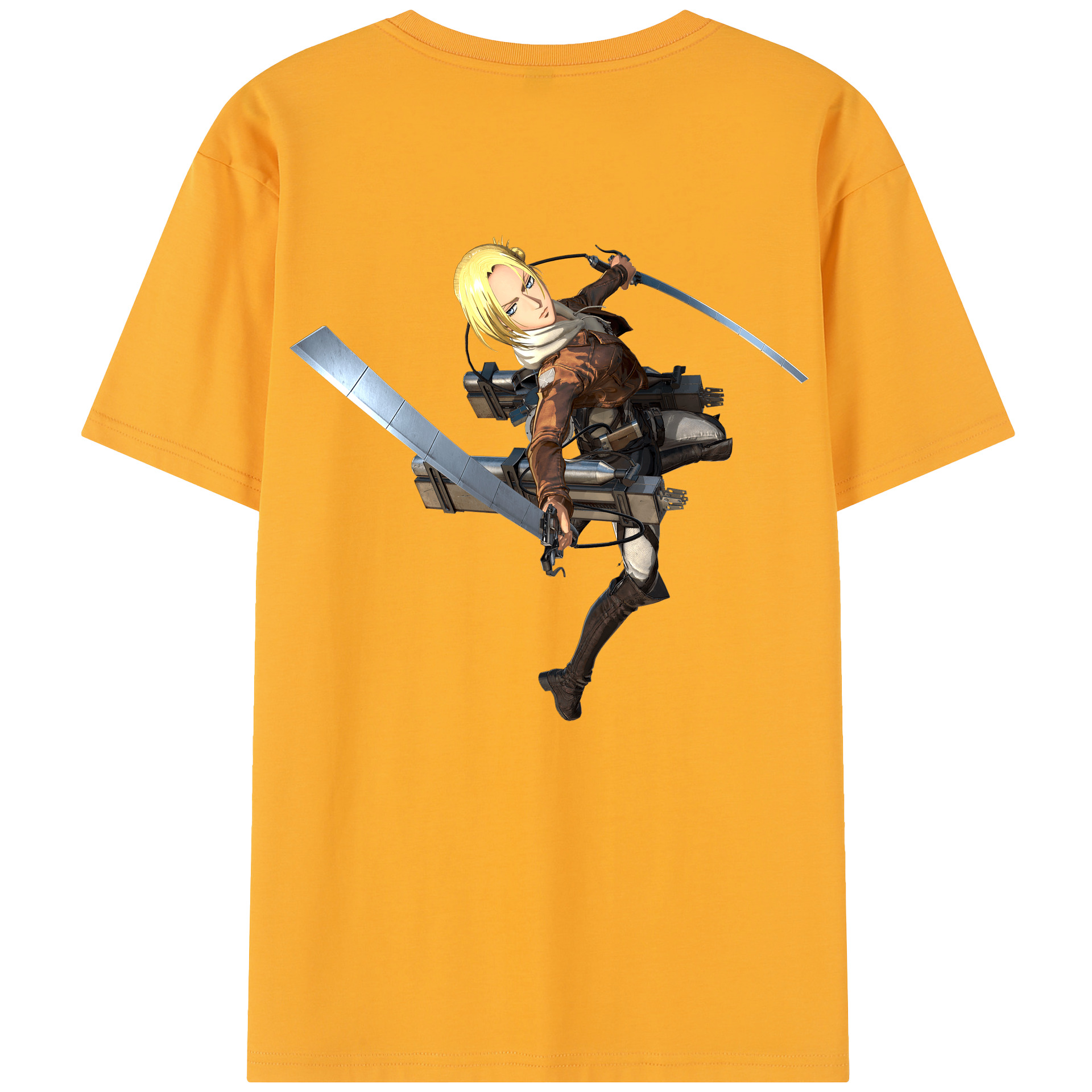 （画像用） 進撃の巨人 アニ・レオンハート Attack on Titan Annie Leonhart 綿100％半袖Tシャツ（背面プリント）