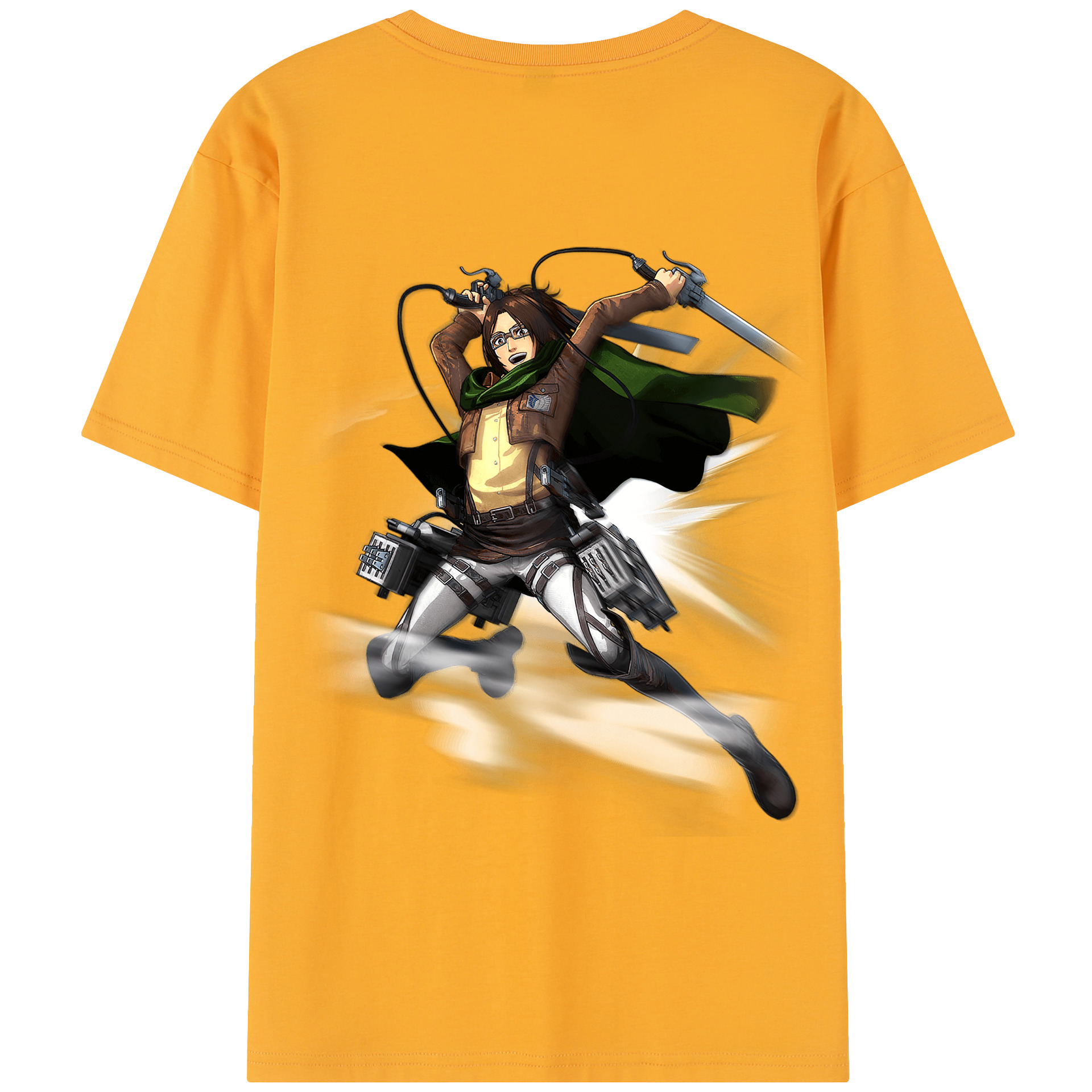 （画像用） 進撃の巨人 ハンジ·ゾエ Attack on Titan Hanji Zoe 綿100％半袖Tシャツ（背面プリント）