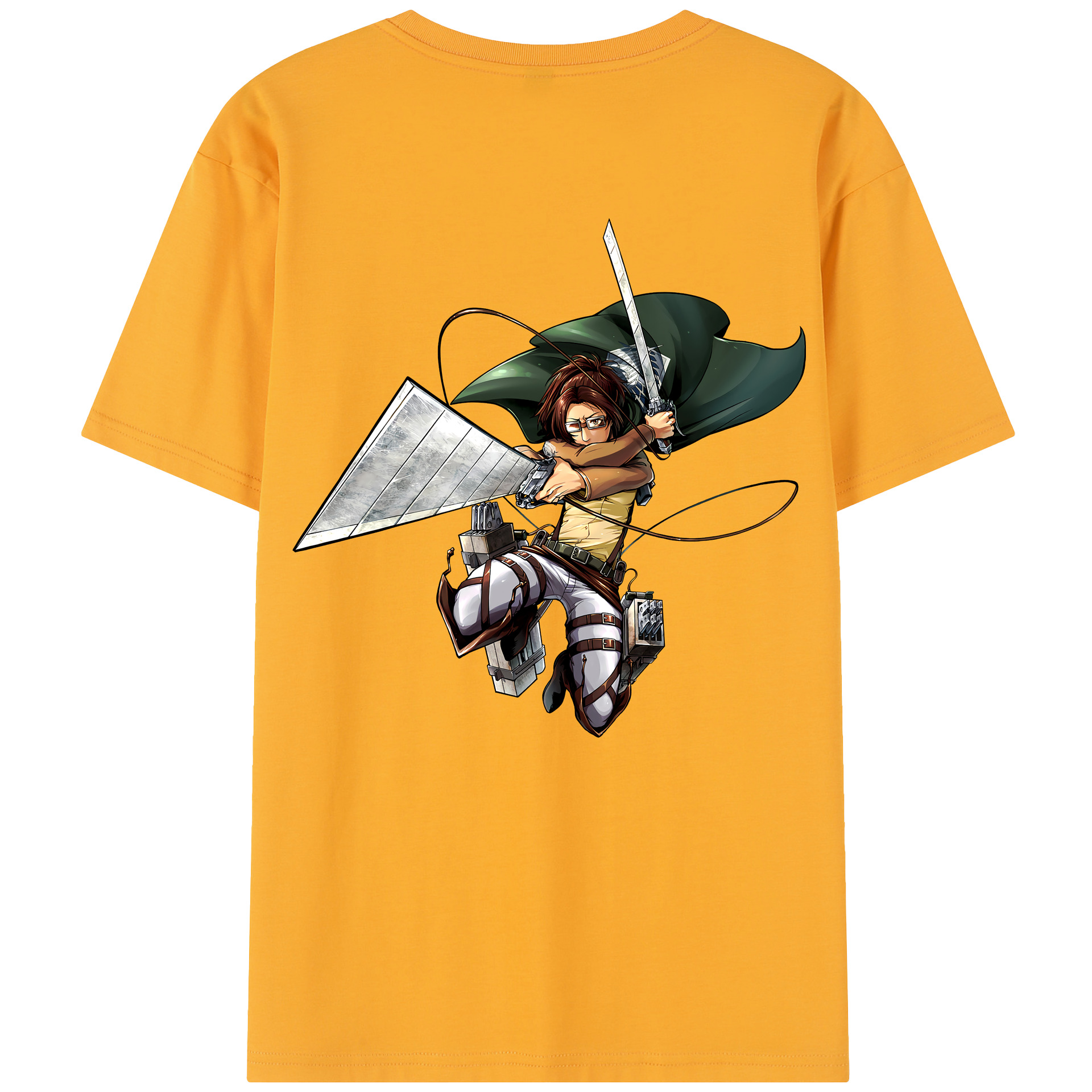 （画像用） 進撃の巨人 ハンジ·ゾエ Attack on Titan Hanji Zoe 綿100％半袖Tシャツ（背面プリント）