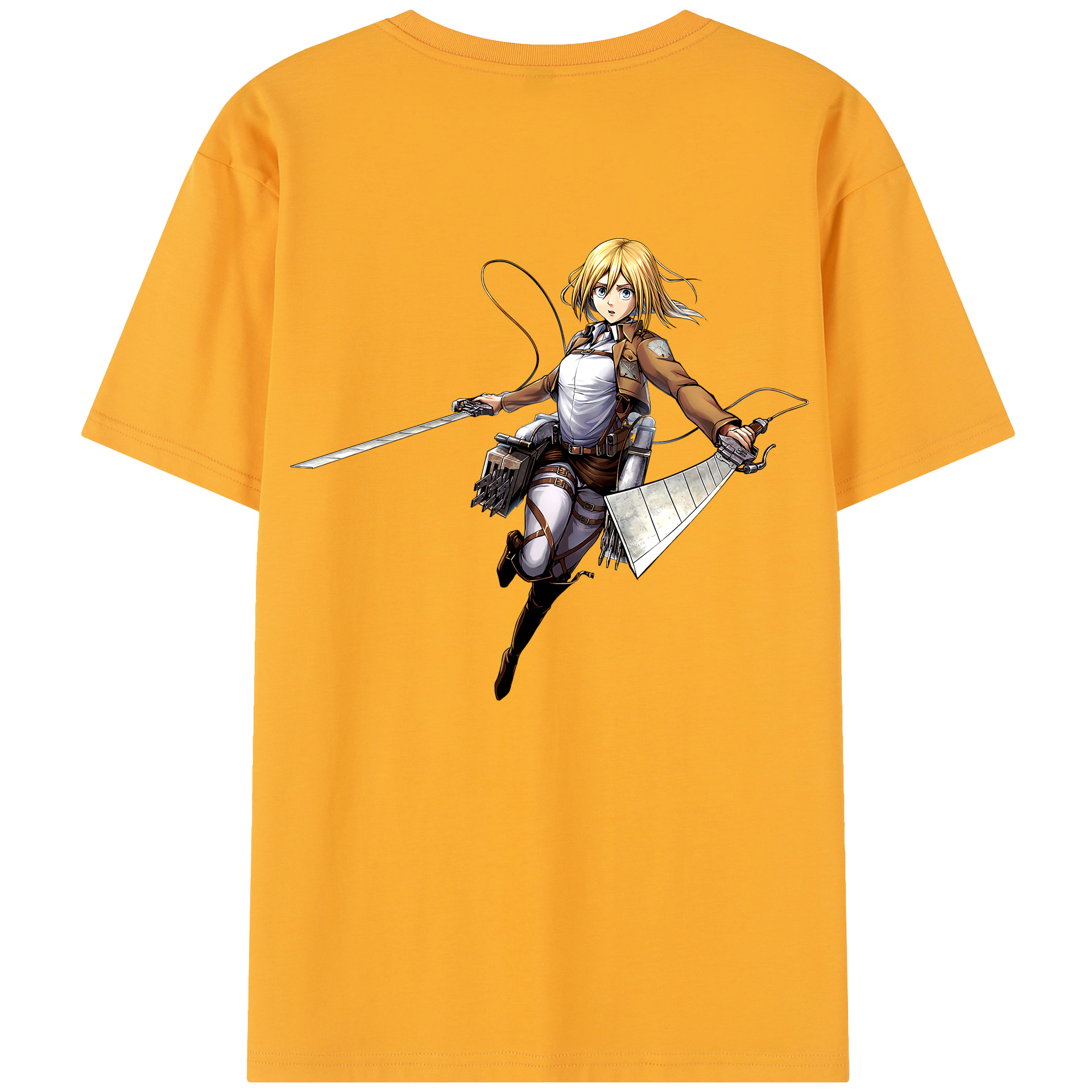 （画像用） 進撃の巨人 クリスタ·レンズ Attack on Titan Christa Lenz 綿100％半袖Tシャツ（背面プリント）