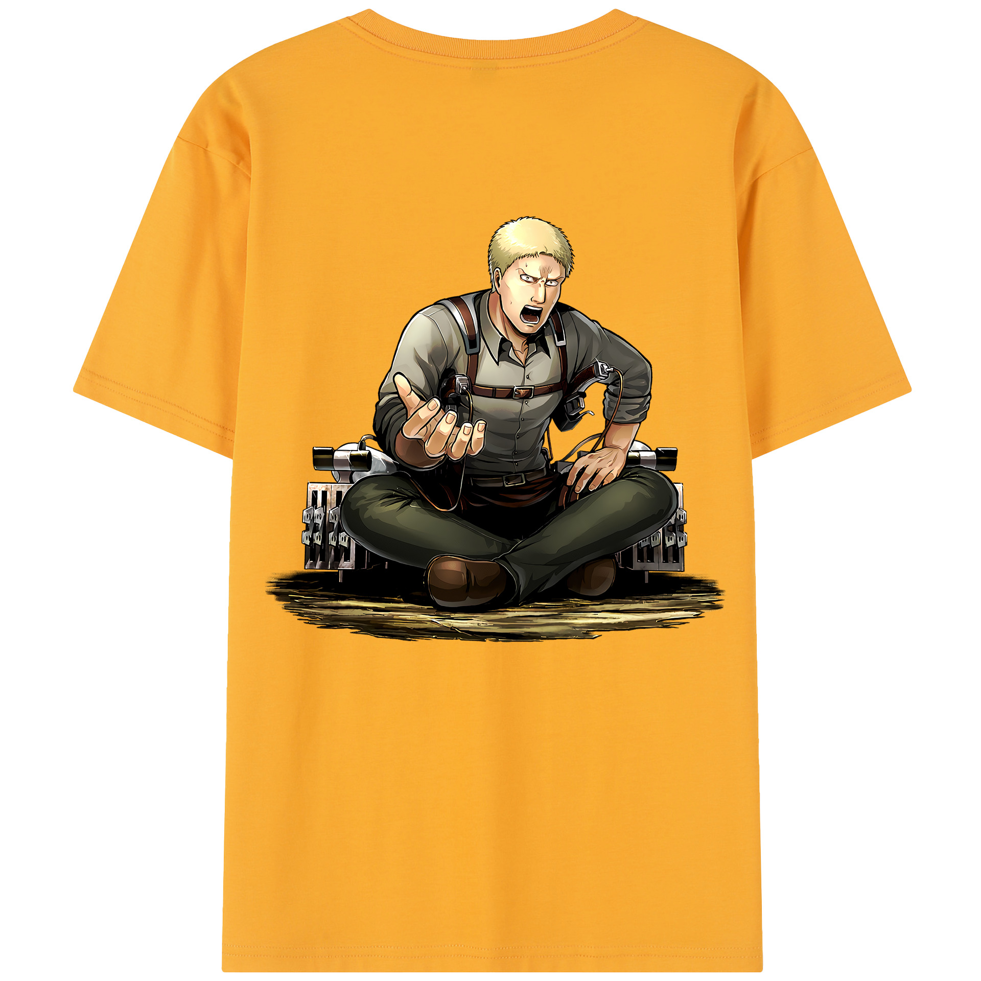 （画像用） 進撃の巨人 ライナー・ブラウン Attack on Titan Reiner Braun 綿100％半袖Tシャツ（背面プリント）