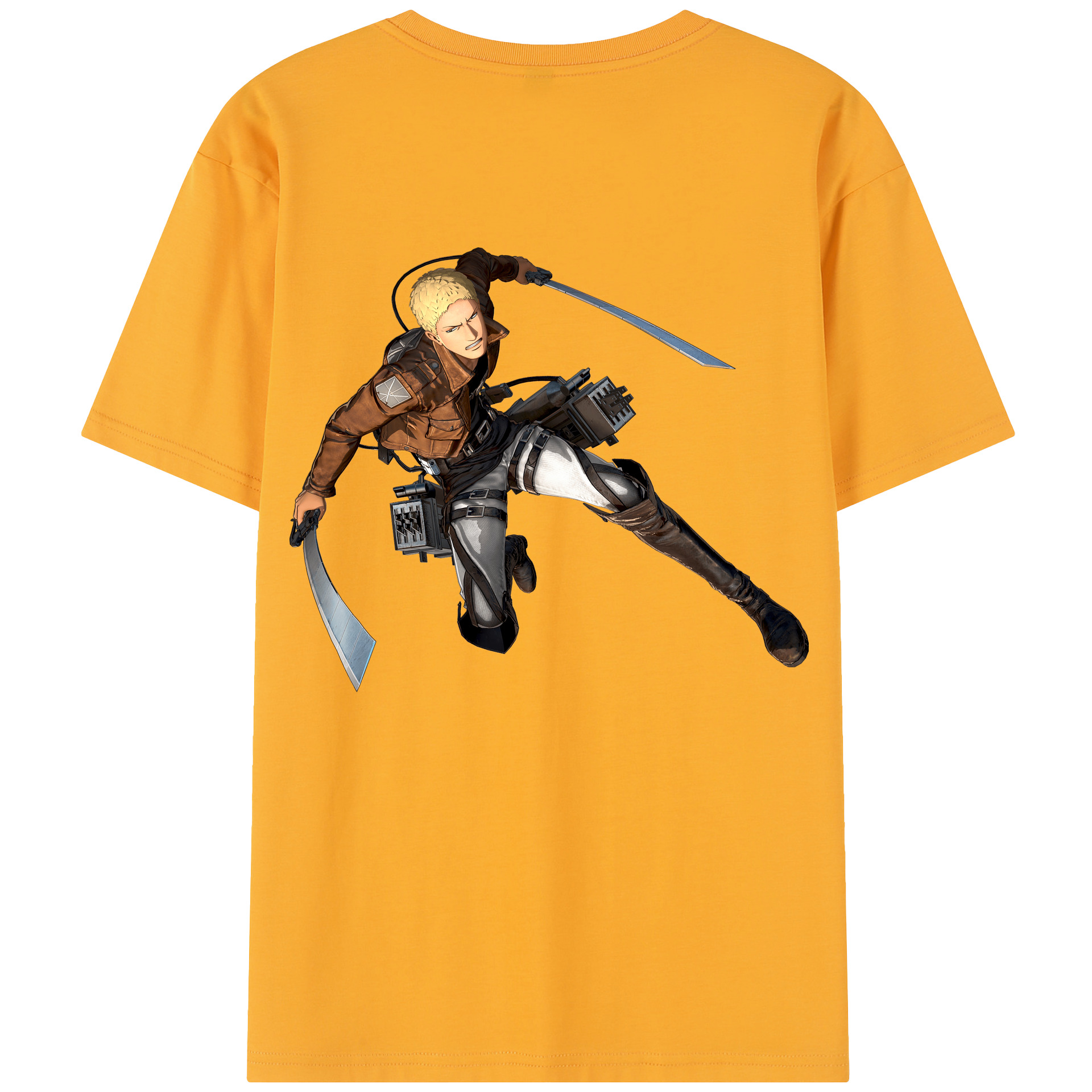 （画像用） 進撃の巨人 ライナー・ブラウン Attack on Titan Reiner Braun 綿100％半袖Tシャツ（背面プリント）