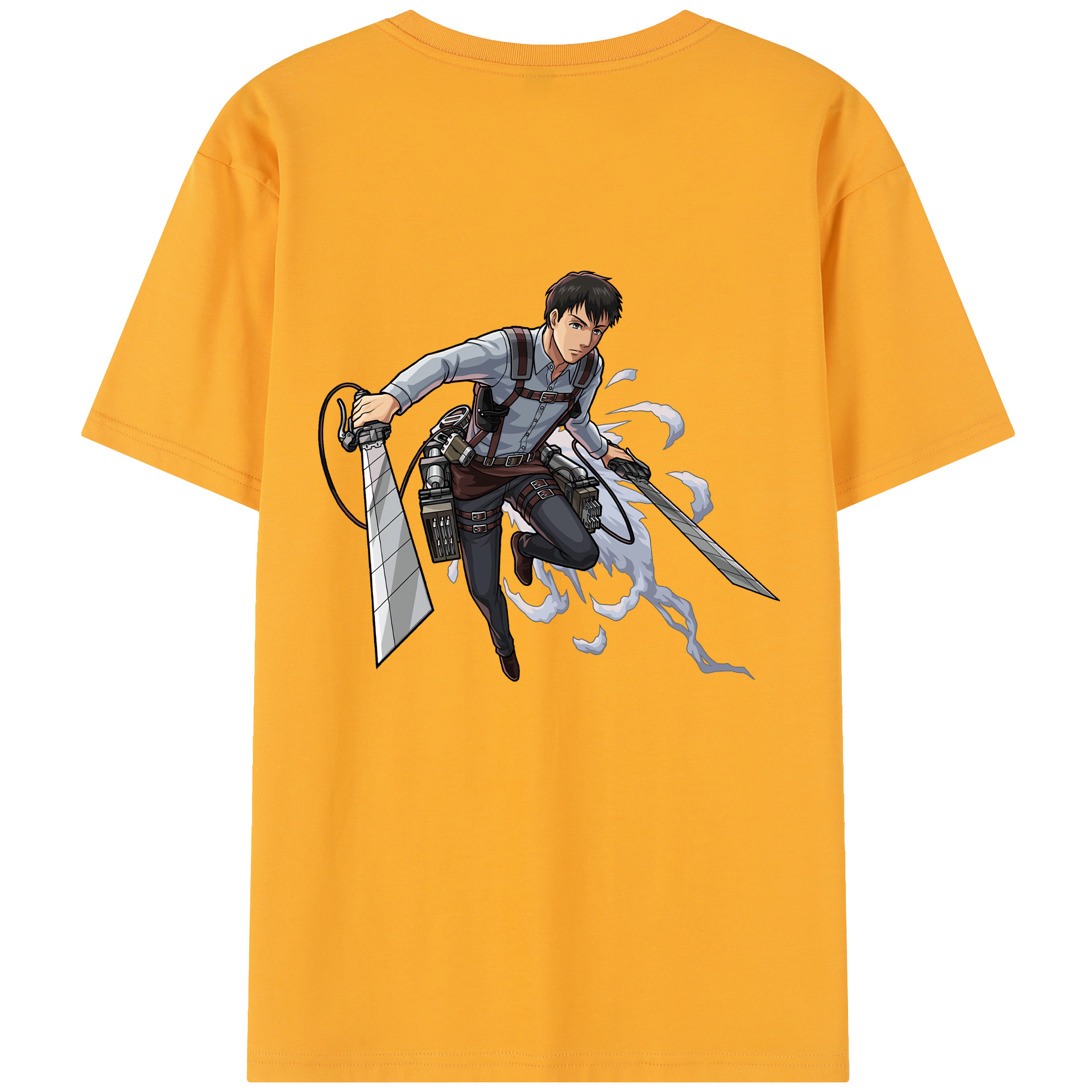 （画像用） 進撃の巨人 ベルトルト・フーバー Attack on Titan Bertholdt Hoover 綿100％半袖Tシャツ（背面プリント）