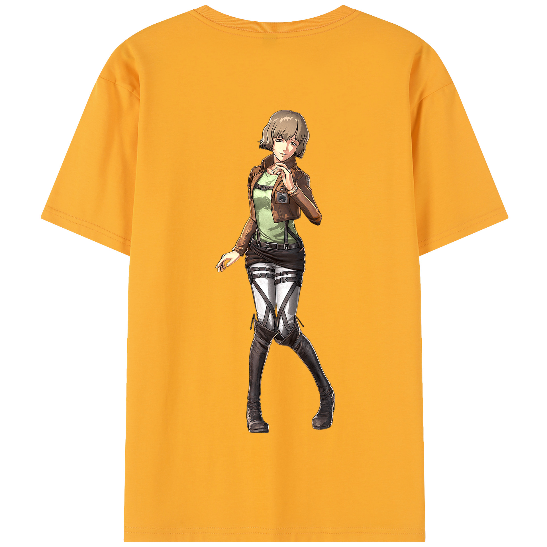 （画像用） 進撃の巨人 ヒツチ Attack on Titan Hitch 綿100％半袖Tシャツ（背面プリント）