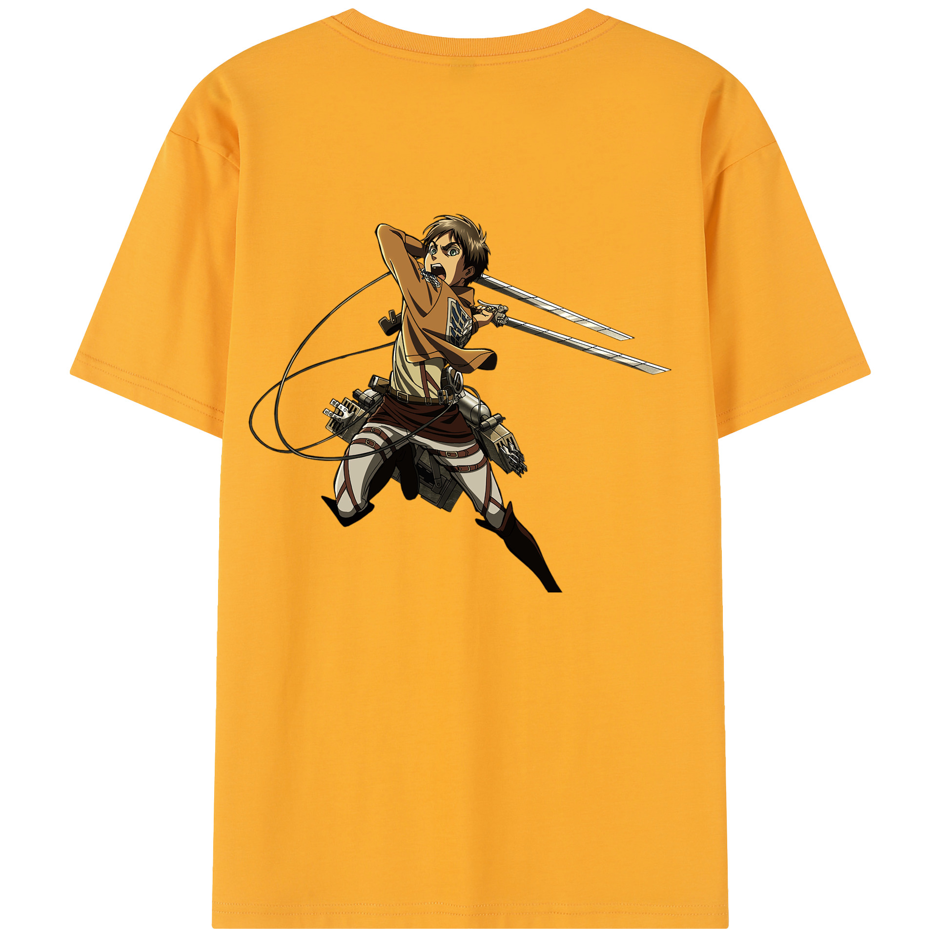 （画像用） 進撃の巨人 エレン･イェーガー Attack on Titan Eren Jäger 綿100％半袖Tシャツ（背面プリント）