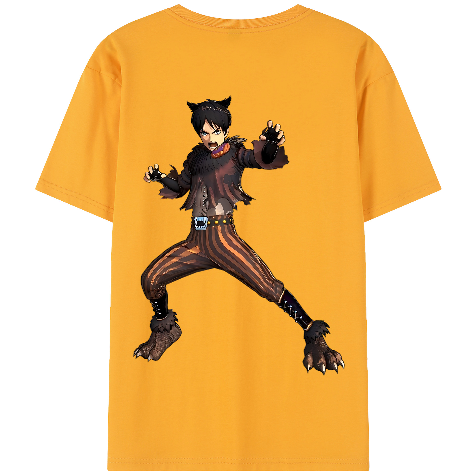 （画像用） 進撃の巨人 エレン･イェーガー Attack on Titan Eren Jäger 綿100％半袖Tシャツ（背面プリント）