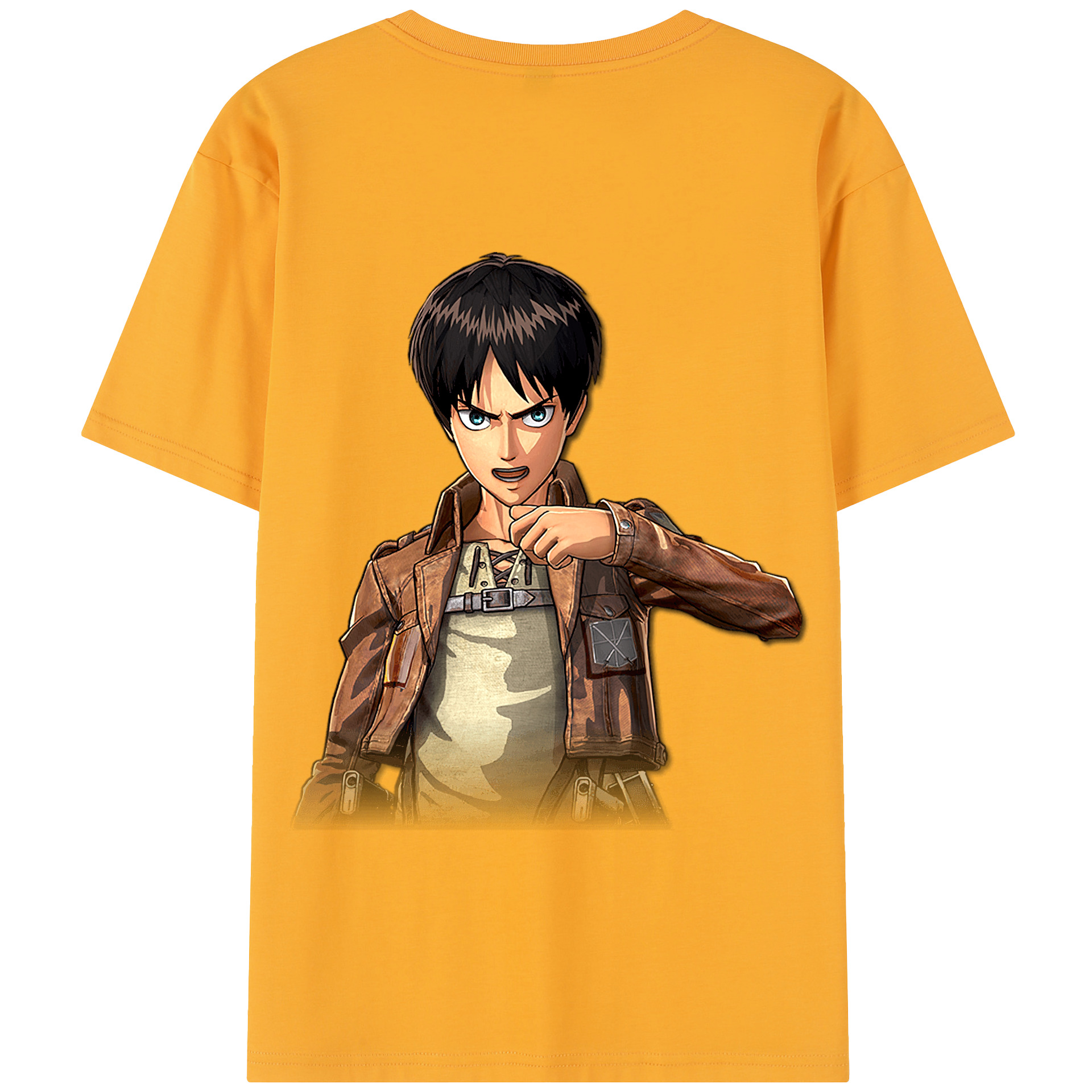 （画像用） 進撃の巨人 エレン･イェーガー Attack on Titan Eren Jäger 綿100％半袖Tシャツ（背面プリント）
