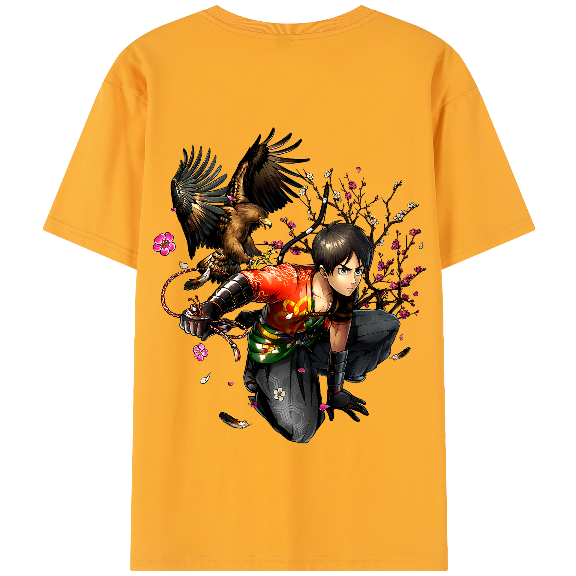 （画像用） 進撃の巨人 エレン･イェーガー Attack on Titan Eren Jäger 綿100％半袖Tシャツ（背面プリント）