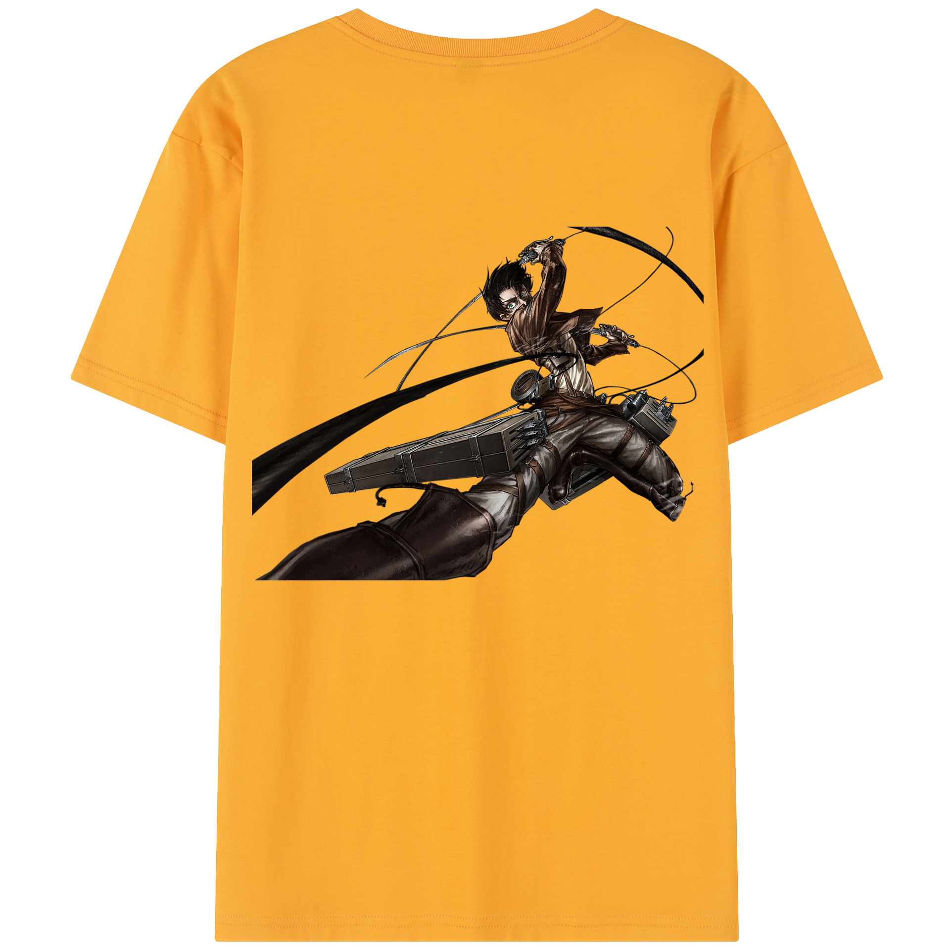 （画像用） 進撃の巨人 エレン･イェーガー Attack on Titan Eren Jäger 綿100％半袖Tシャツ（背面プリント）