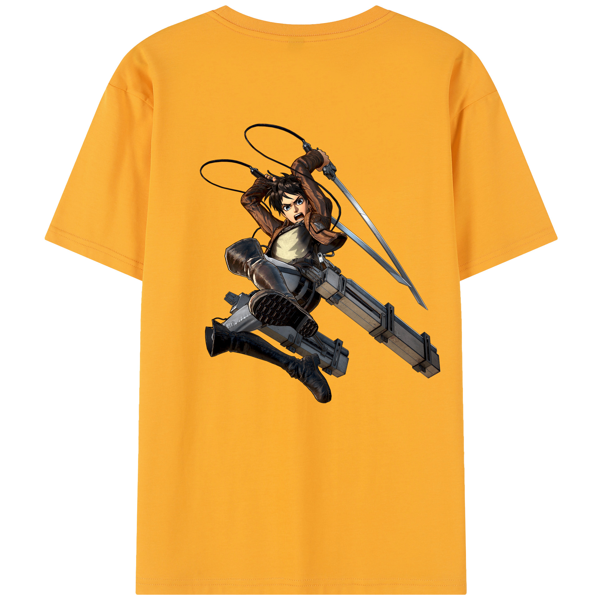 （画像用） 進撃の巨人 エレン･イェーガー Attack on Titan Eren Jäger 綿100％半袖Tシャツ（背面プリント）