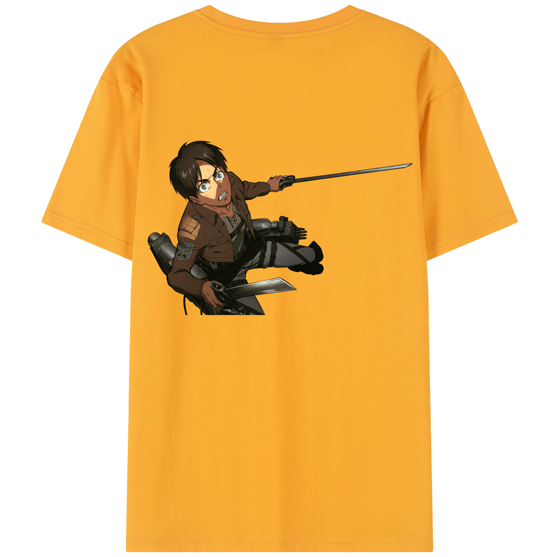 （画像用） 進撃の巨人 エレン･イェーガー Attack on Titan Eren Jäger 綿100％半袖Tシャツ（背面プリント）