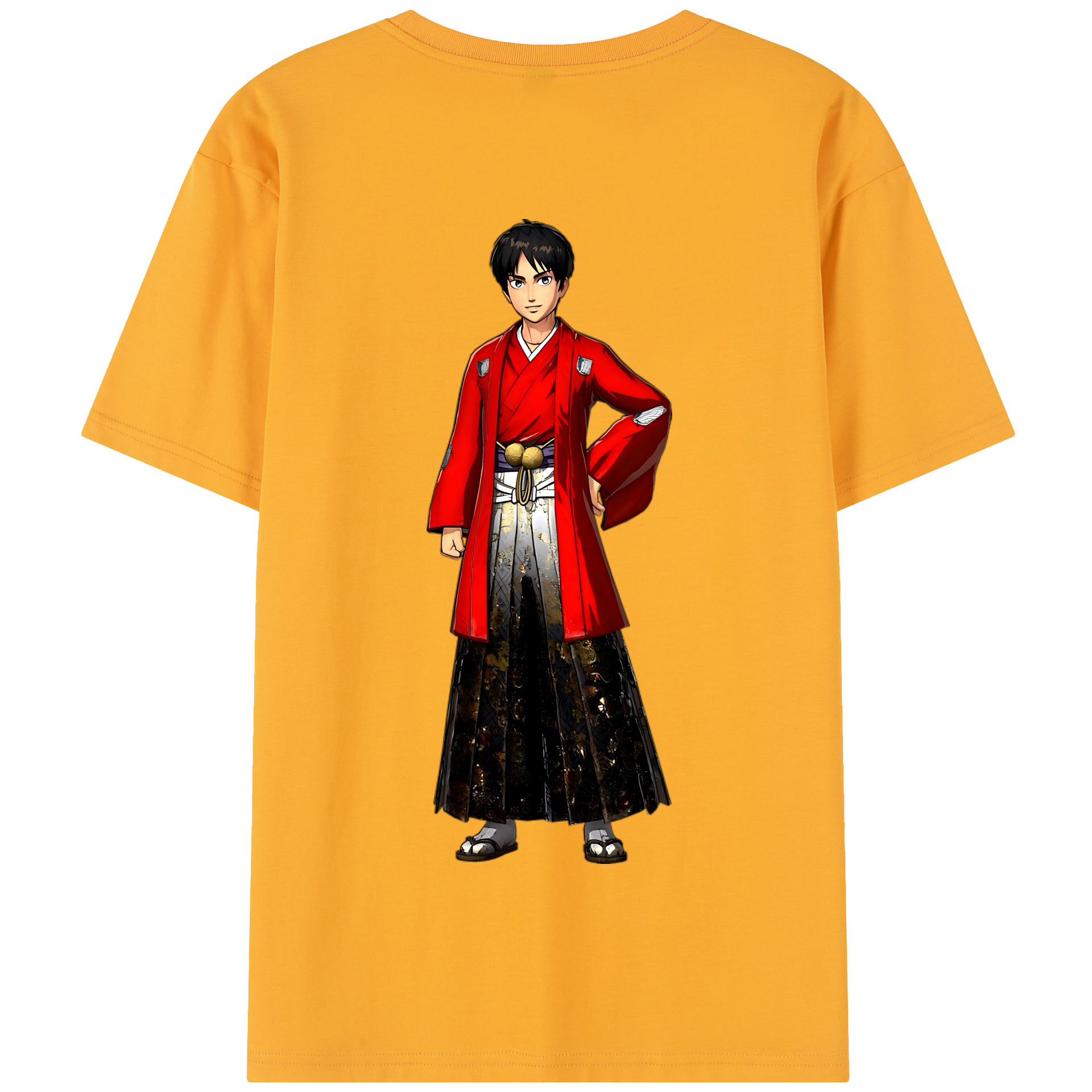 （画像用） 進撃の巨人 エレン･イェーガー Attack on Titan Eren Jäger 綿100％半袖Tシャツ（背面プリント）