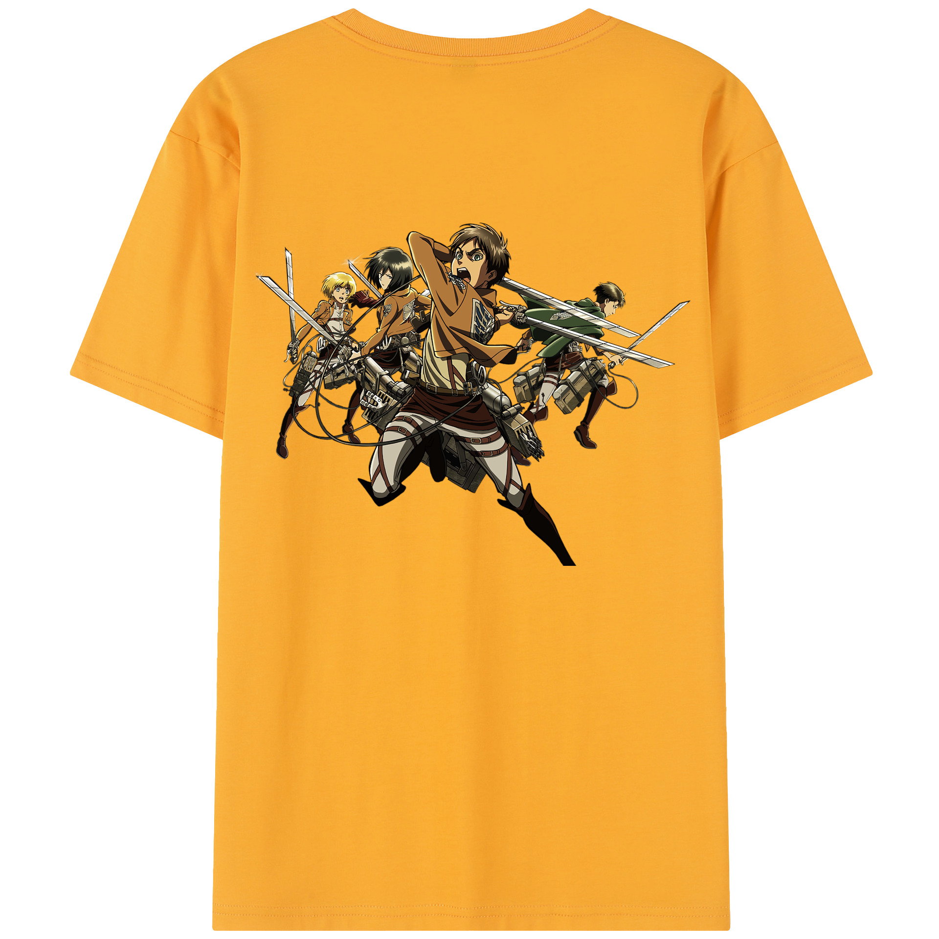 （画像用） 進撃の巨人 エレン･イェーガー Attack on Titan Eren Jäger 綿100％半袖Tシャツ（背面プリント）