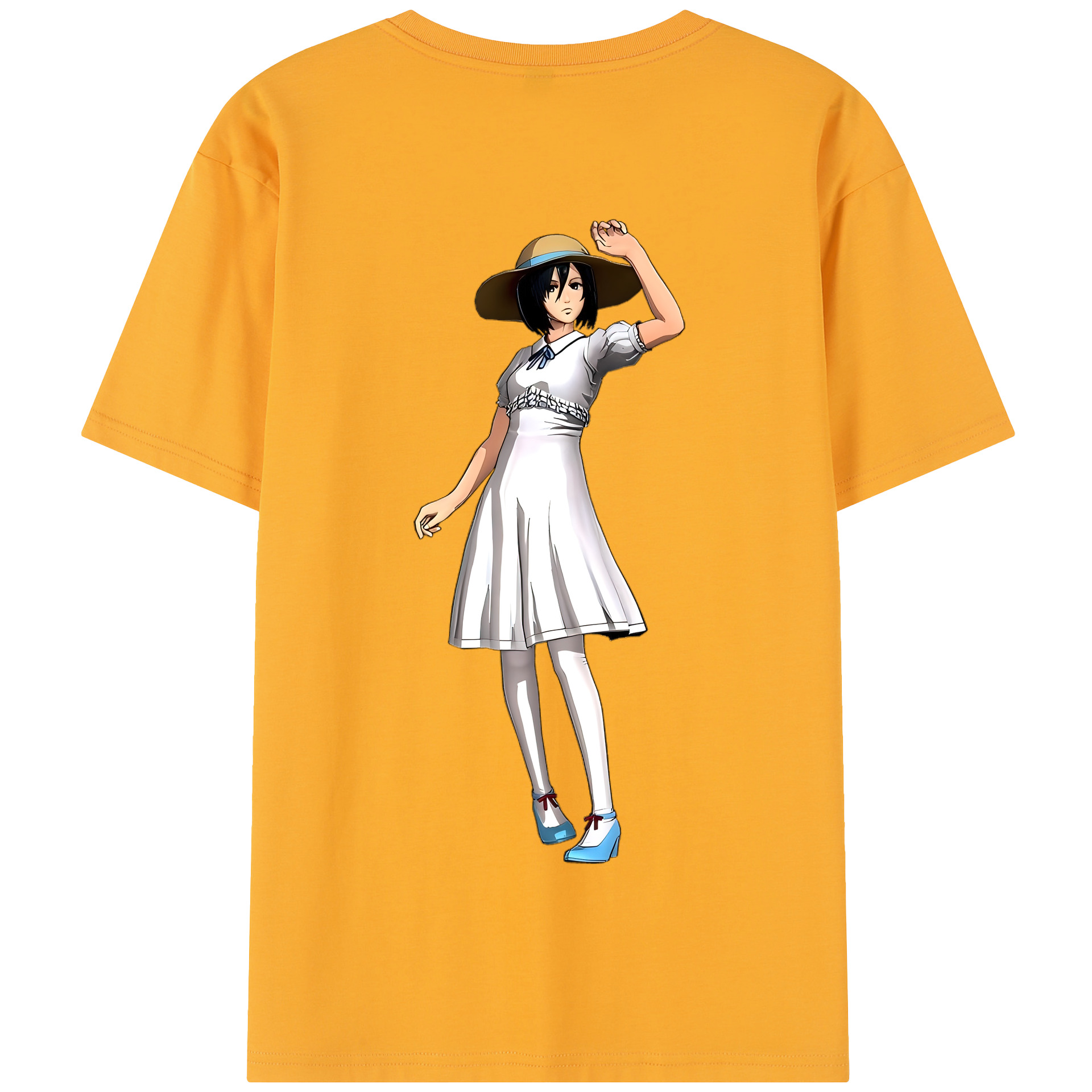 （画像用） 進撃の巨人 ミカサ·アッカーマン Attack on Titan Mikasa Ackerman 綿100％半袖Tシャツ（背面プリント）