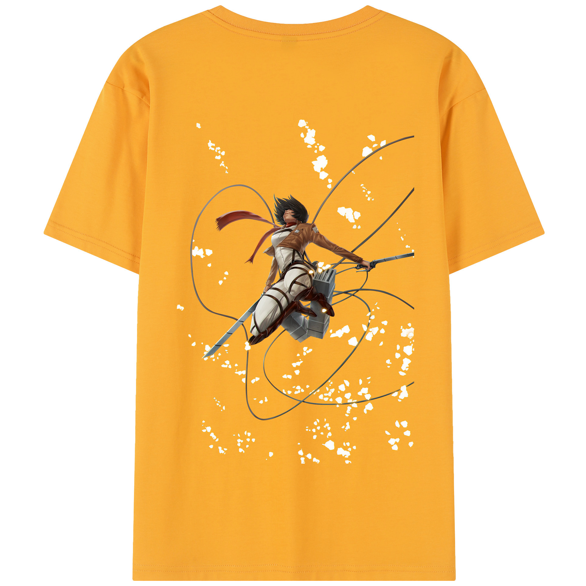 （画像用） 進撃の巨人 ミカサ·アッカーマン Attack on Titan Mikasa Ackerman 綿100％半袖Tシャツ（背面プリント）