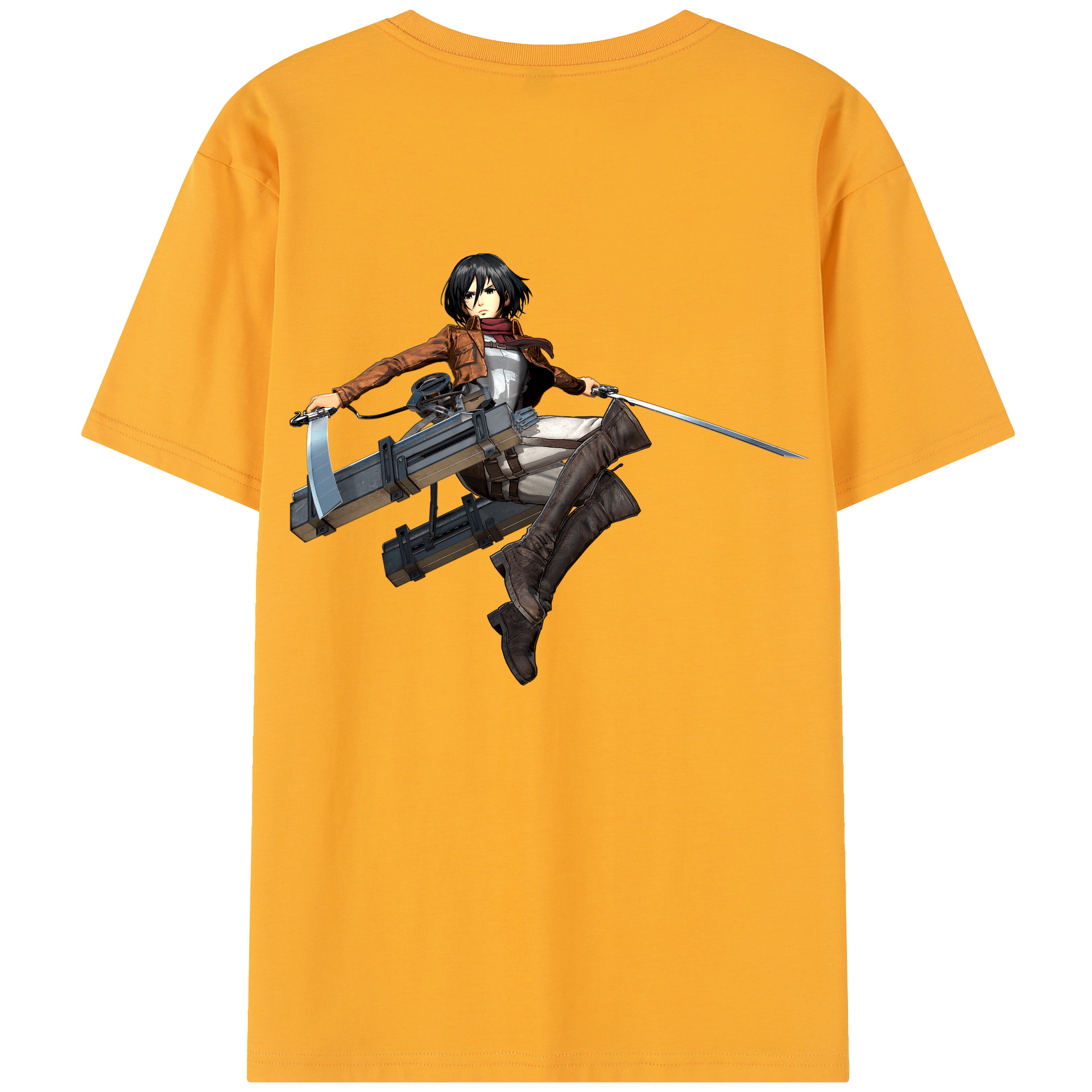 （画像用） 進撃の巨人 ミカサ·アッカーマン Attack on Titan Mikasa Ackerman 綿100％半袖Tシャツ（背面プリント）