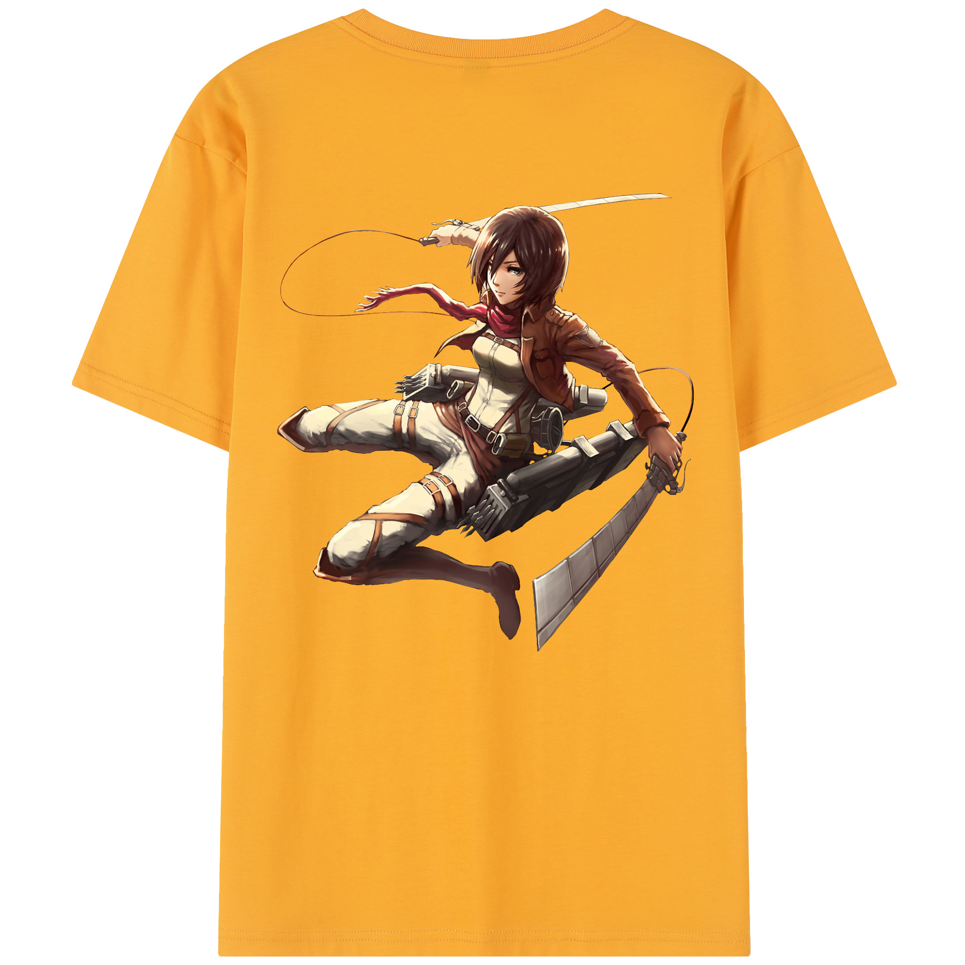 （画像用） 進撃の巨人 ミカサ·アッカーマン Attack on Titan Mikasa Ackerman 綿100％半袖Tシャツ（背面プリント）