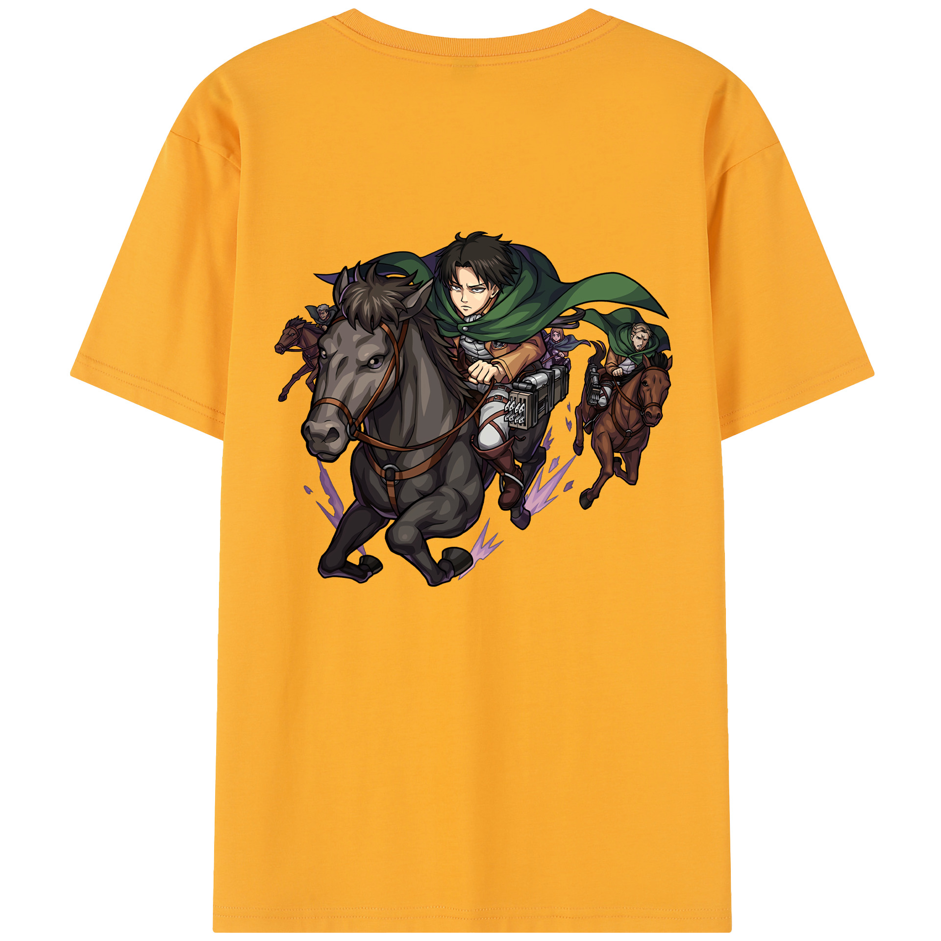 （画像用） 進撃の巨人 リヴァイ·アッカーマン Attack on Titan Levi Ackerman 綿100％半袖Tシャツ（背面プリント）