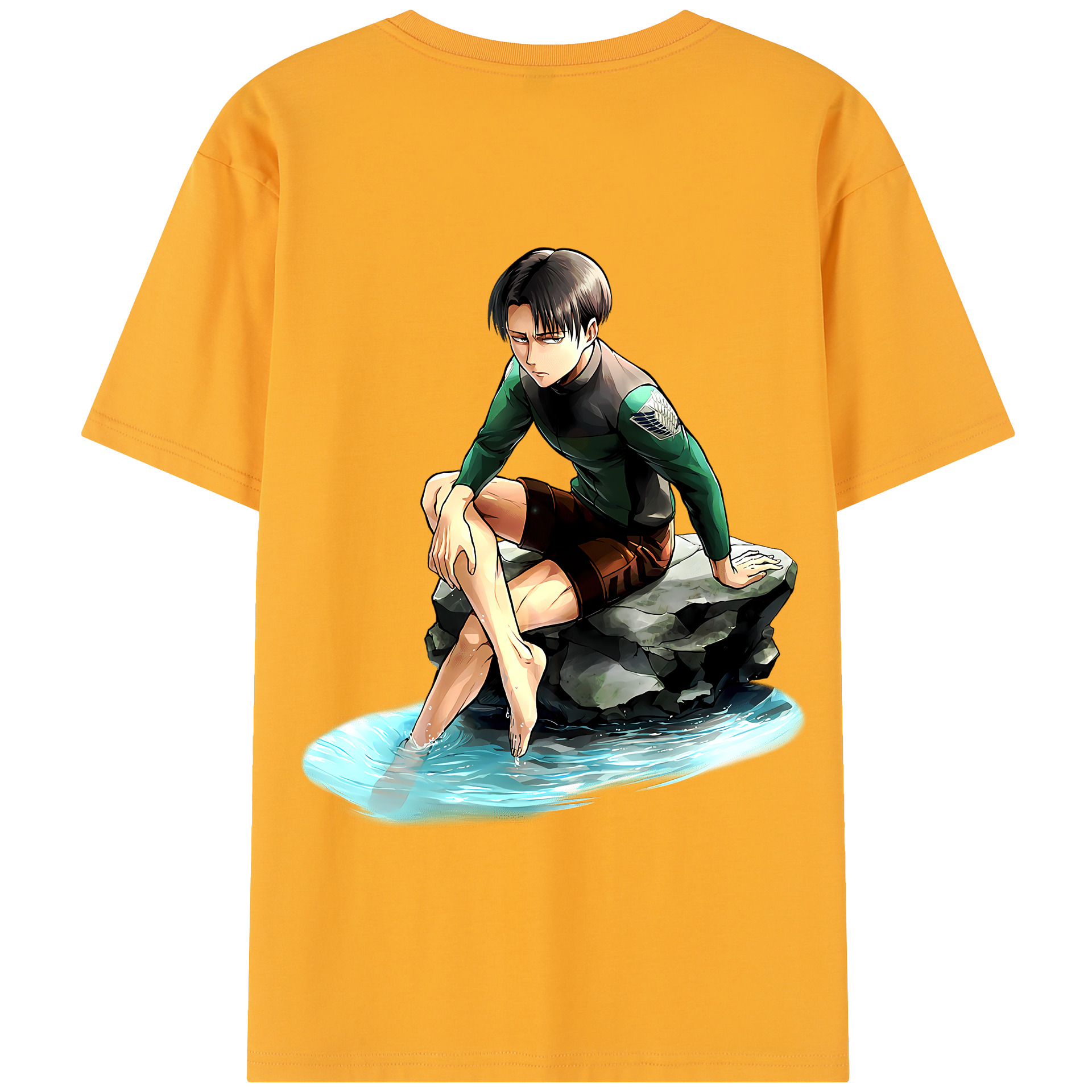 （画像用） 進撃の巨人 リヴァイ·アッカーマン Attack on Titan Levi Ackerman 綿100％半袖Tシャツ（背面プリント）