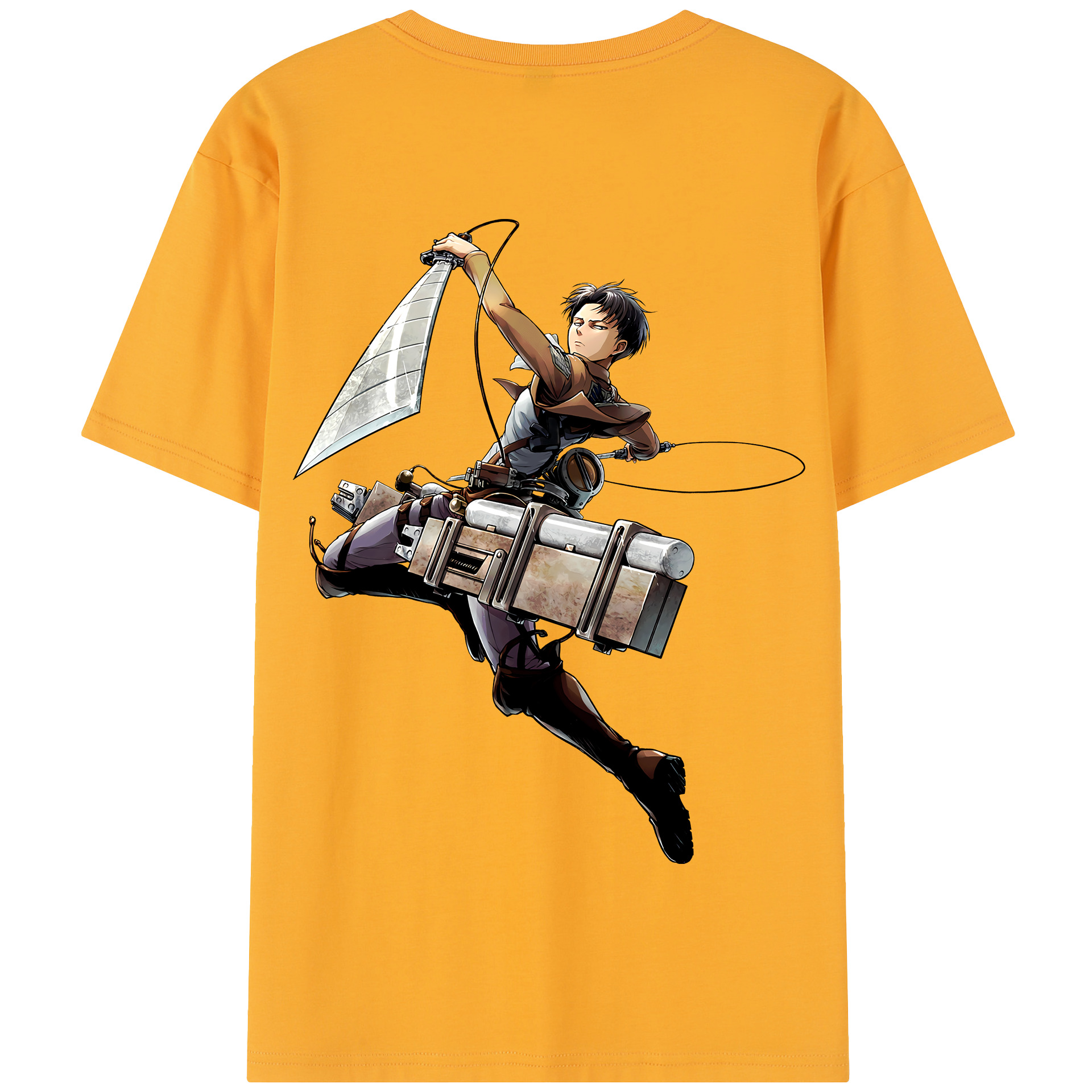 （画像用） 進撃の巨人 リヴァイ·アッカーマン Attack on Titan Levi Ackerman 綿100％半袖Tシャツ（背面プリント）