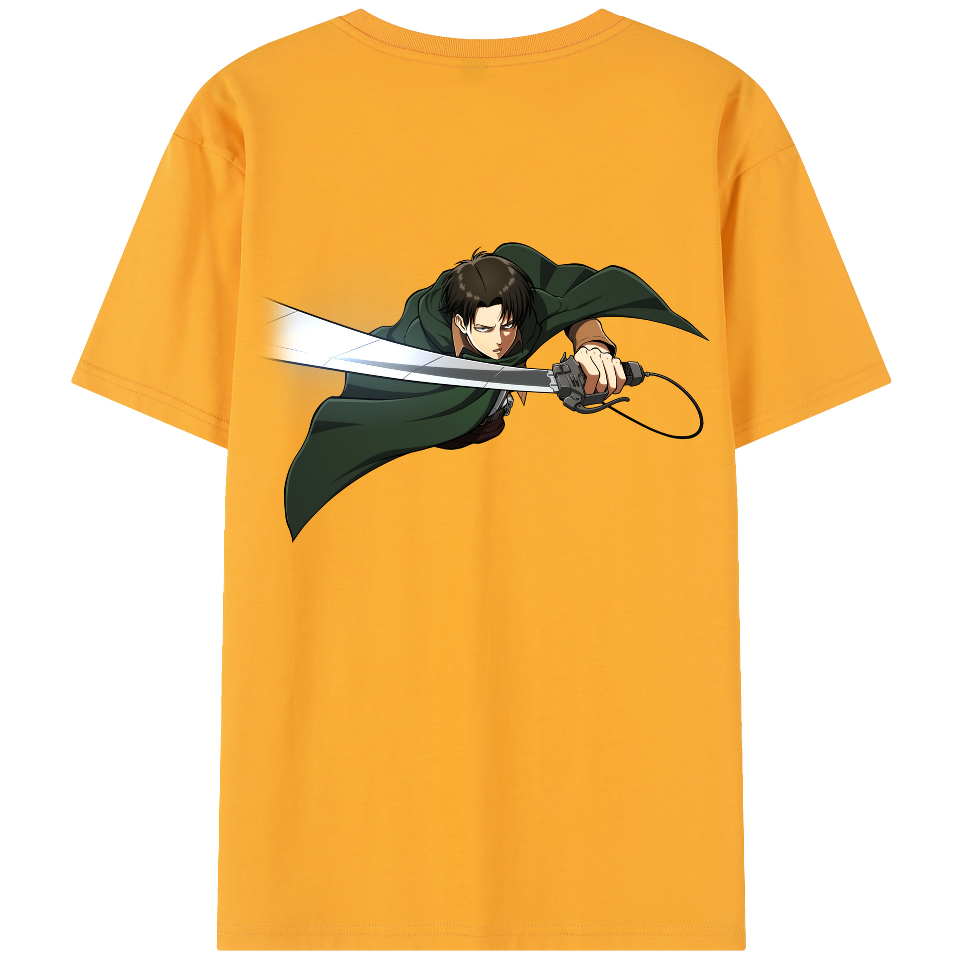 （画像用） 進撃の巨人 リヴァイ·アッカーマン Attack on Titan Levi Ackerman 綿100％半袖Tシャツ（背面プリント）