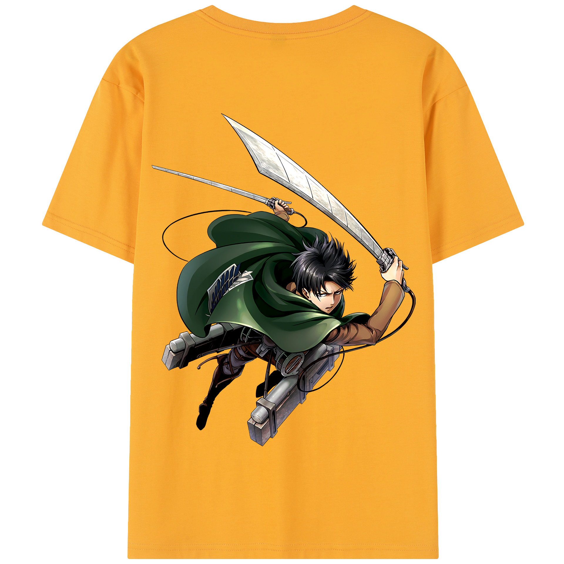 （画像用） 進撃の巨人 リヴァイ·アッカーマン Attack on Titan Levi Ackerman 綿100％半袖Tシャツ（背面プリント）