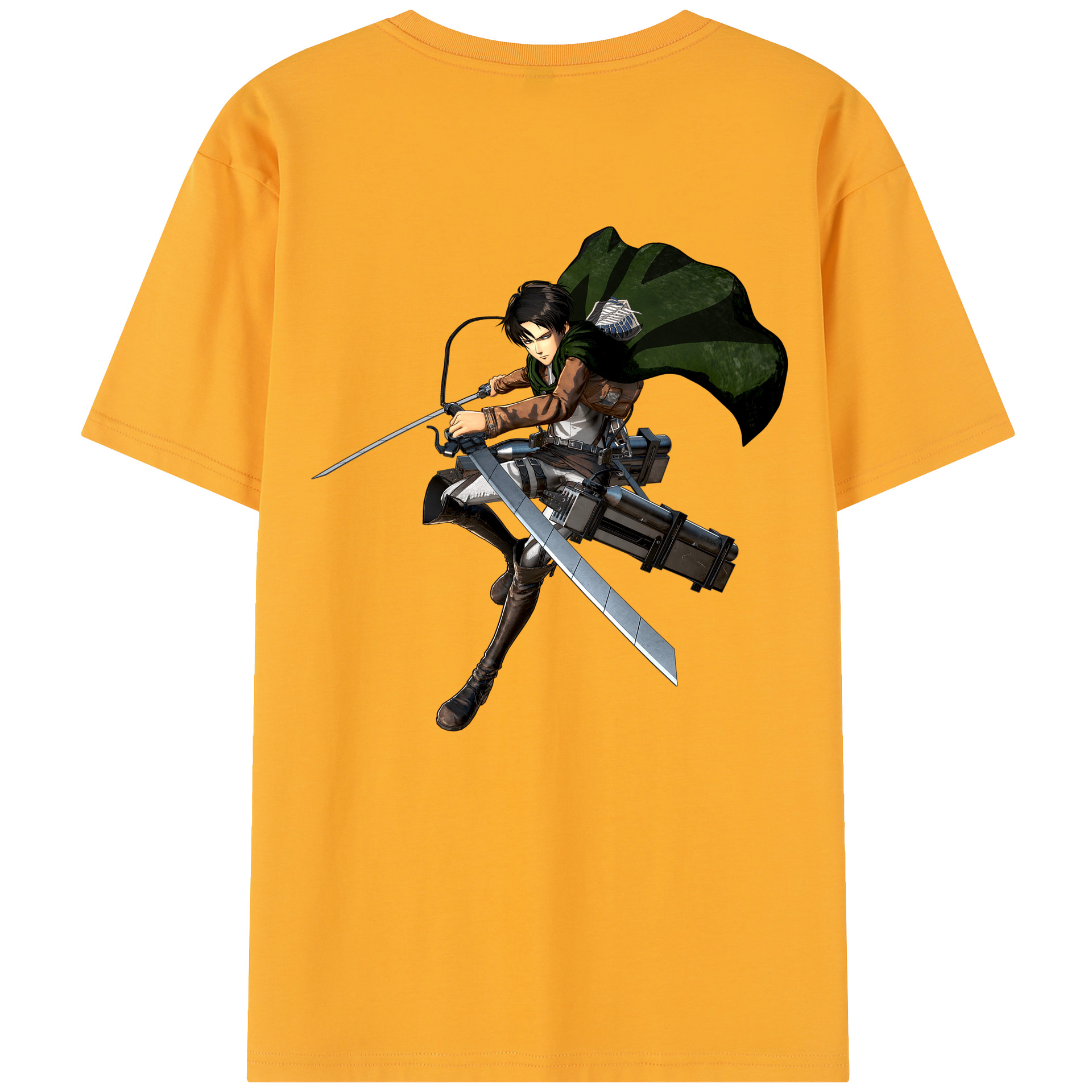 （画像用） 進撃の巨人 リヴァイ·アッカーマン Attack on Titan Levi Ackerman 綿100％半袖Tシャツ（背面プリント）