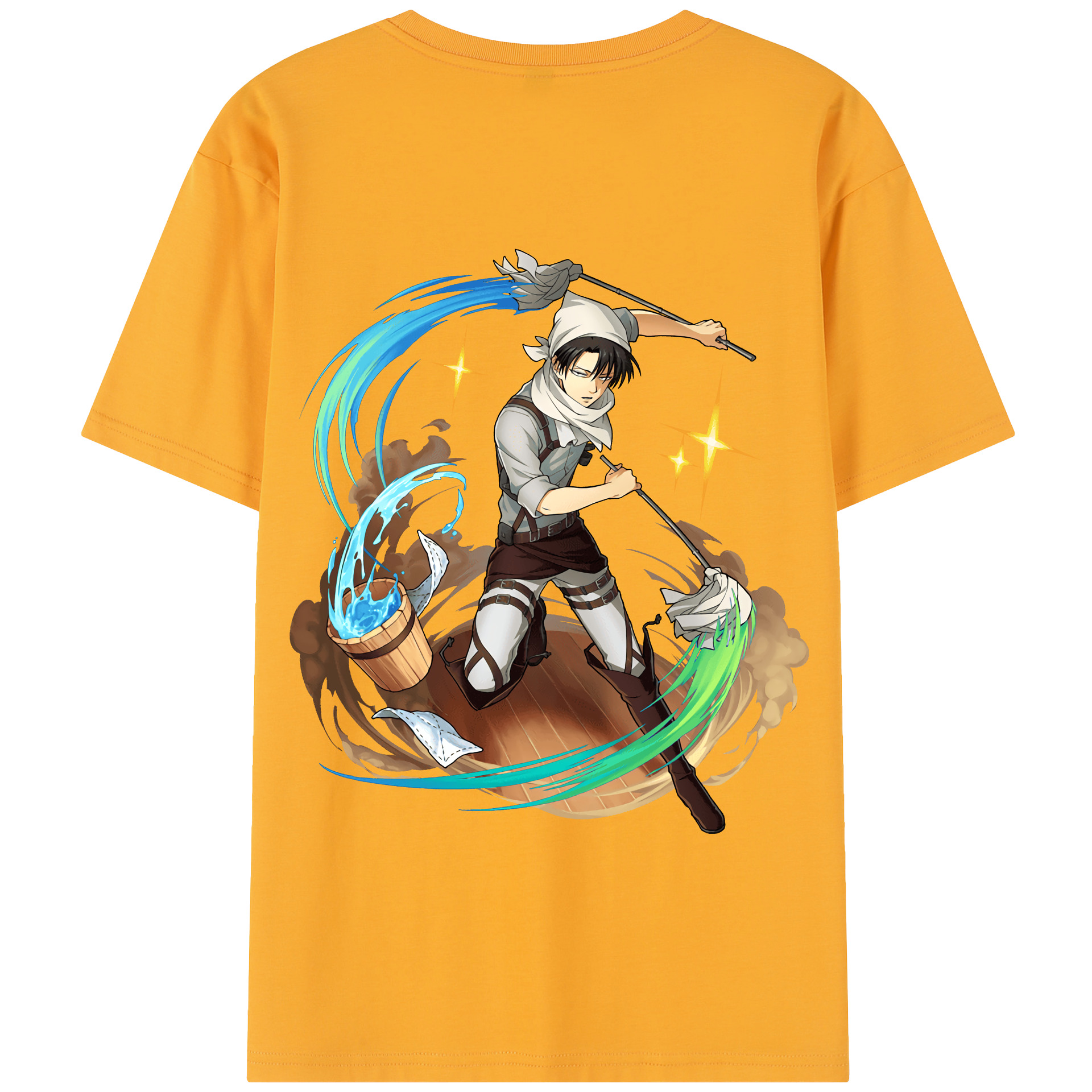 （画像用） 進撃の巨人 リヴァイ·アッカーマン Attack on Titan Levi Ackerman 綿100％半袖Tシャツ（背面プリント）