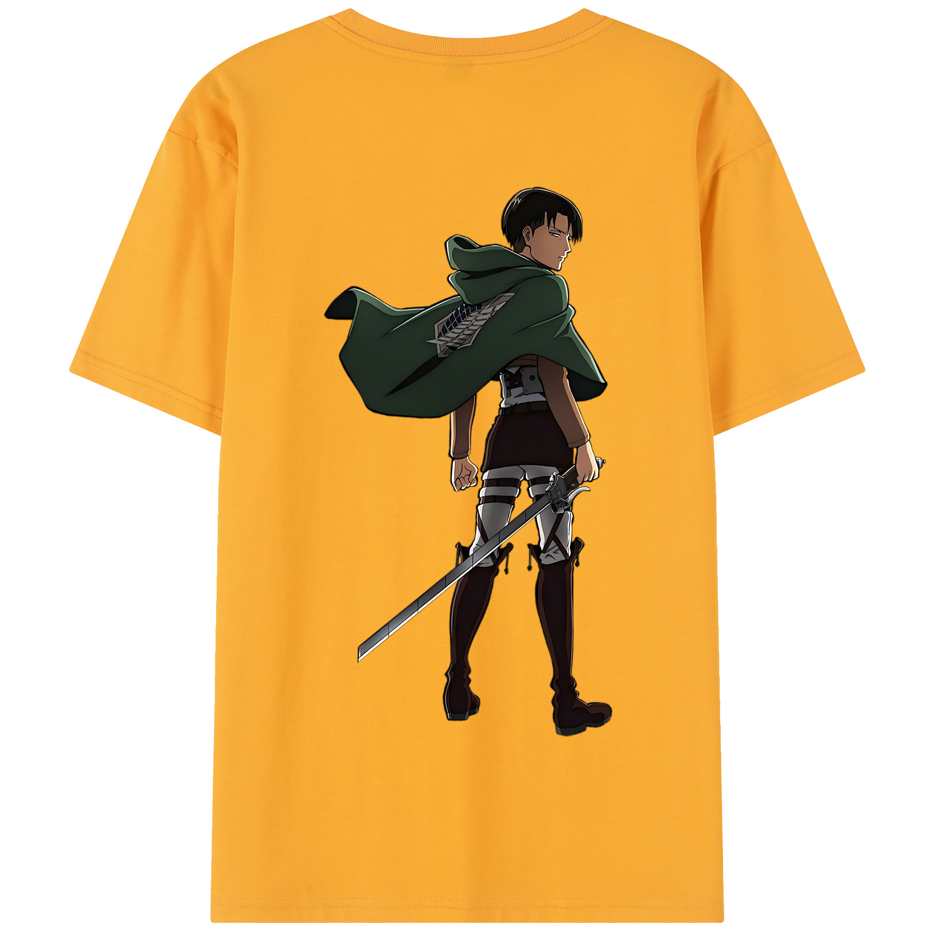 （画像用） 進撃の巨人 リヴァイ·アッカーマン Attack on Titan Levi Ackerman 綿100％半袖Tシャツ（背面プリント）