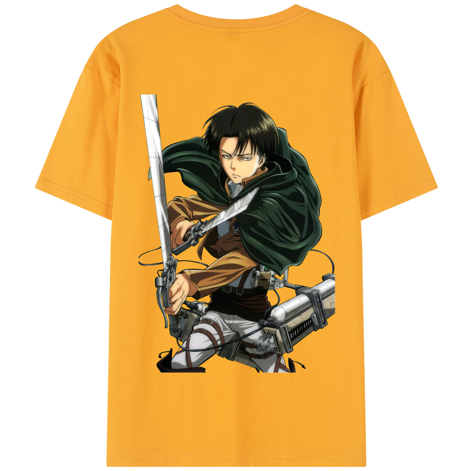 （画像用） 進撃の巨人 リヴァイ·アッカーマン Attack on Titan Levi Ackerman 綿100％半袖Tシャツ（背面プリント）