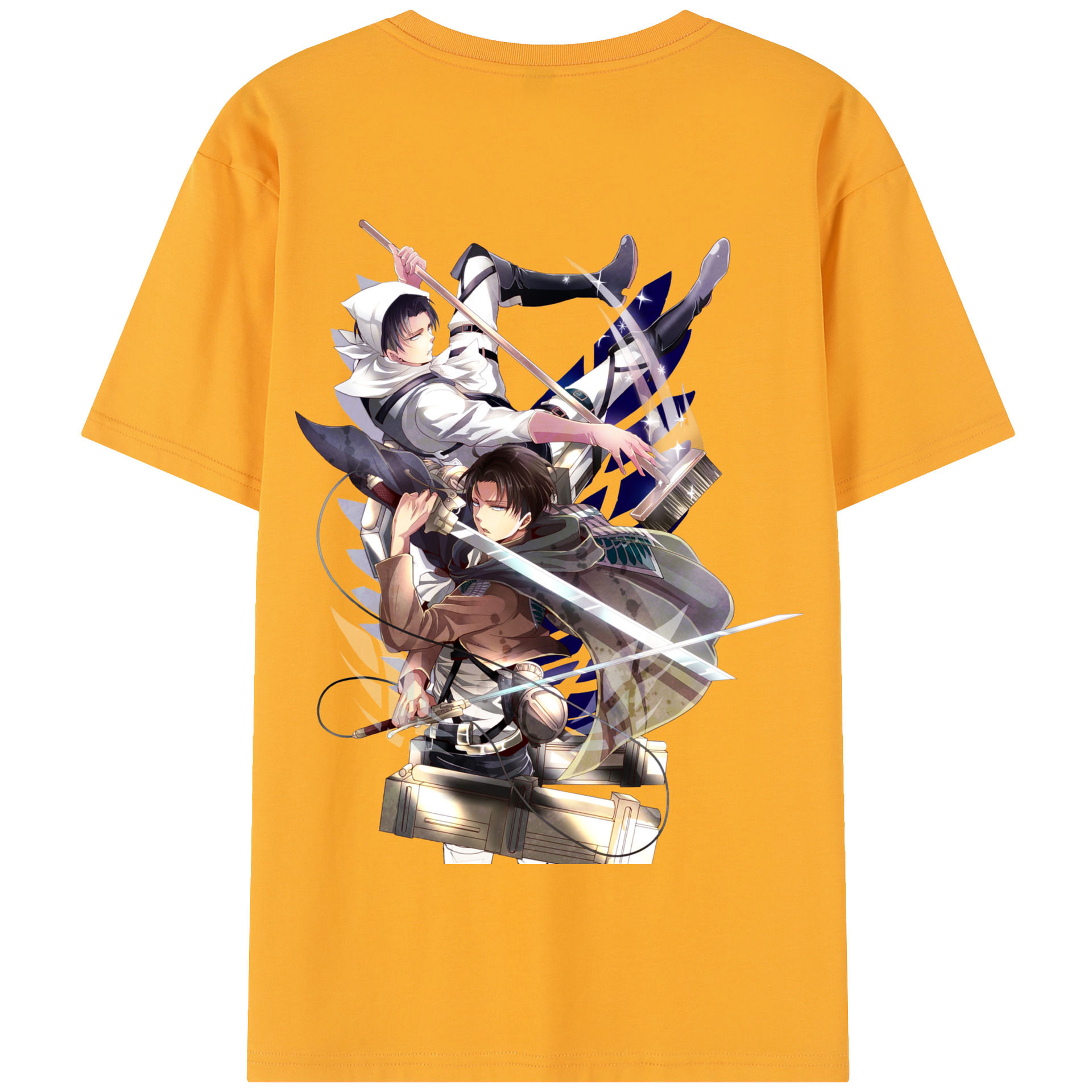 （画像用） 進撃の巨人 リヴァイ·アッカーマン Attack on Titan Levi Ackerman 綿100％半袖Tシャツ（背面プリント）