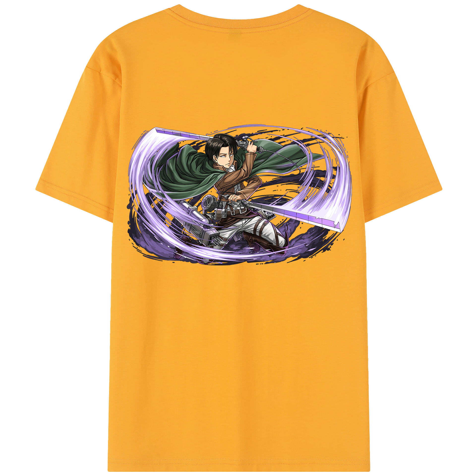 （画像用） 進撃の巨人 リヴァイ·アッカーマン Attack on Titan Levi Ackerman 綿100％半袖Tシャツ（背面プリント）
